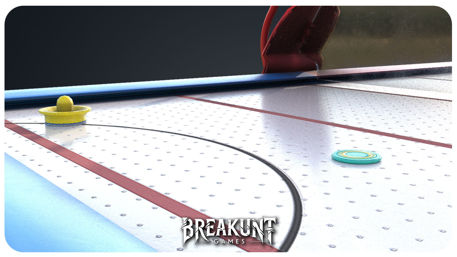 Airhockey Game with props - 3d Model - 3 assets Low-poly 3D model_8