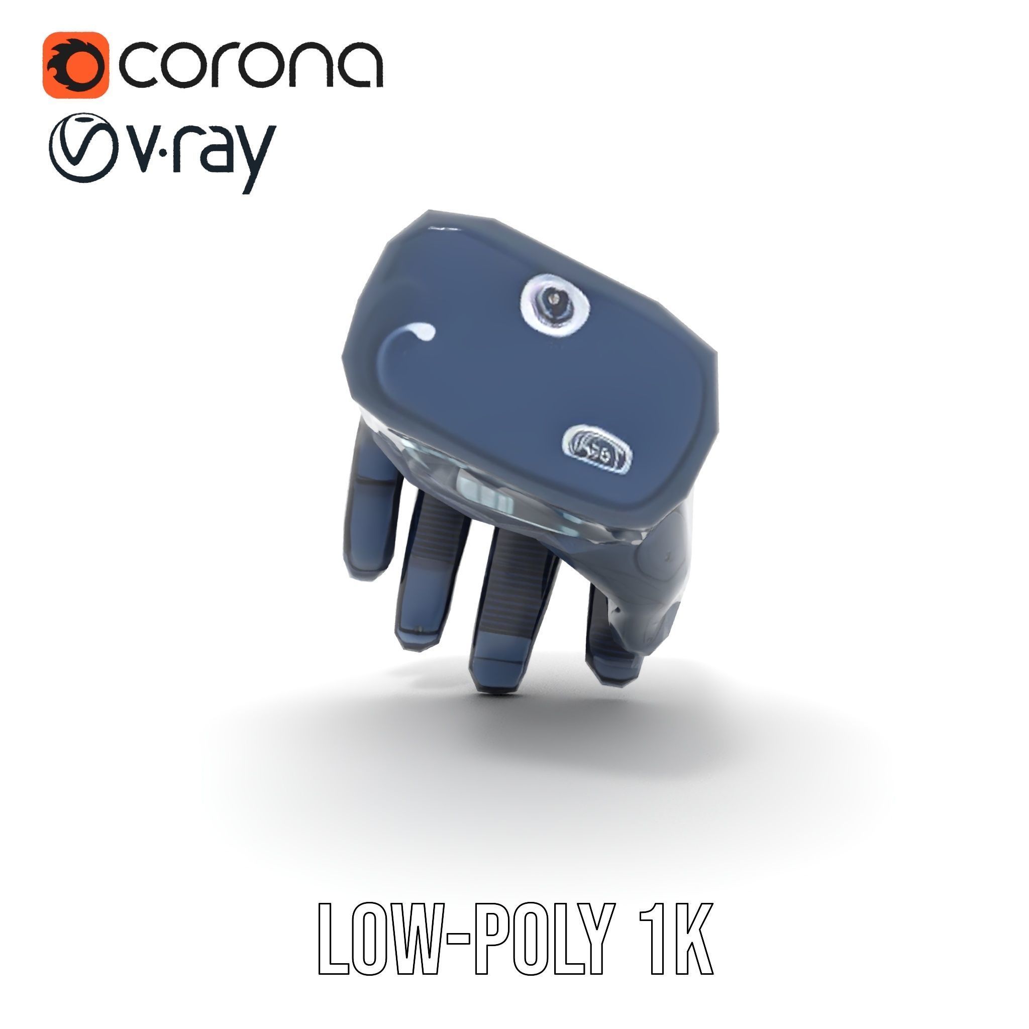 Futuristic Cyber Glove Model Pack Low-poly 3D model_23