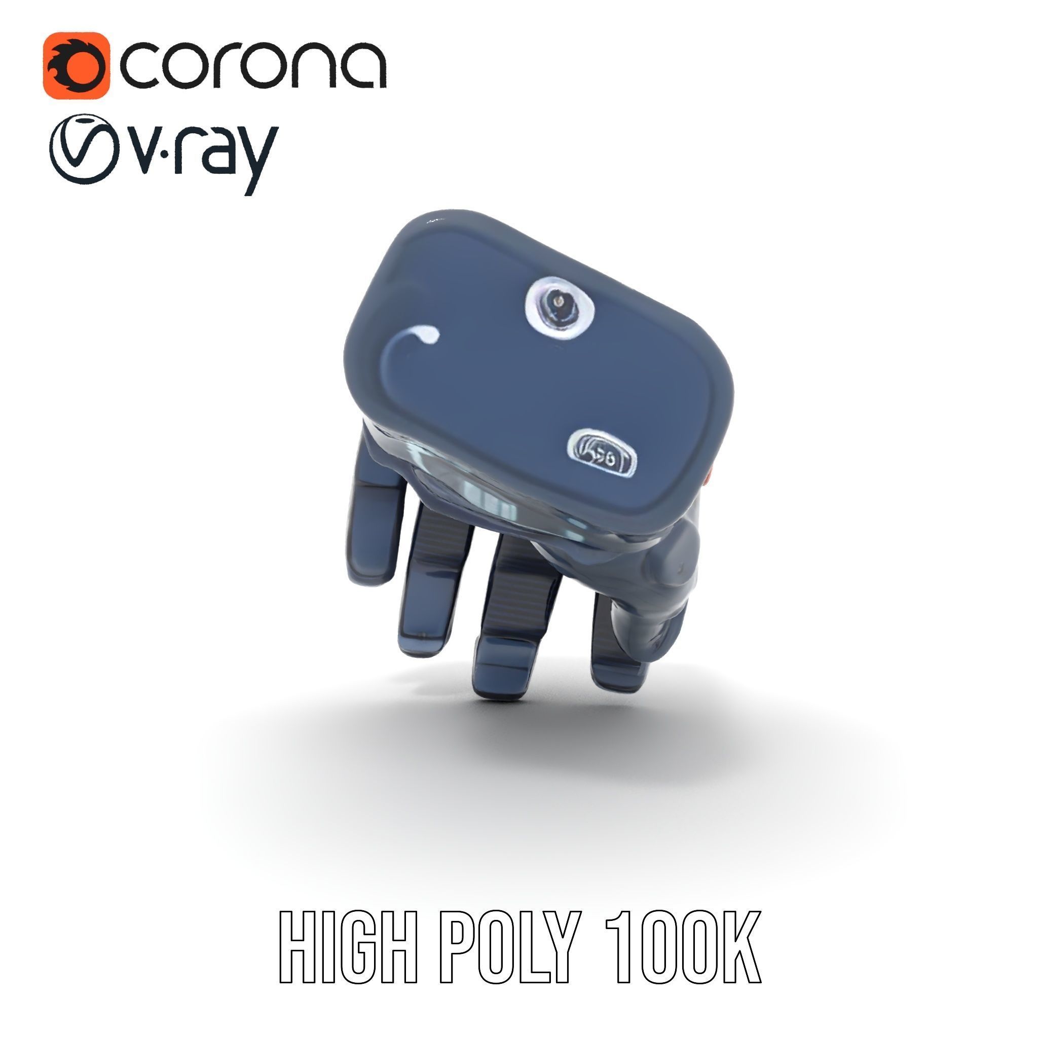 Futuristic Cyber Glove Model Pack Low-poly 3D model_15