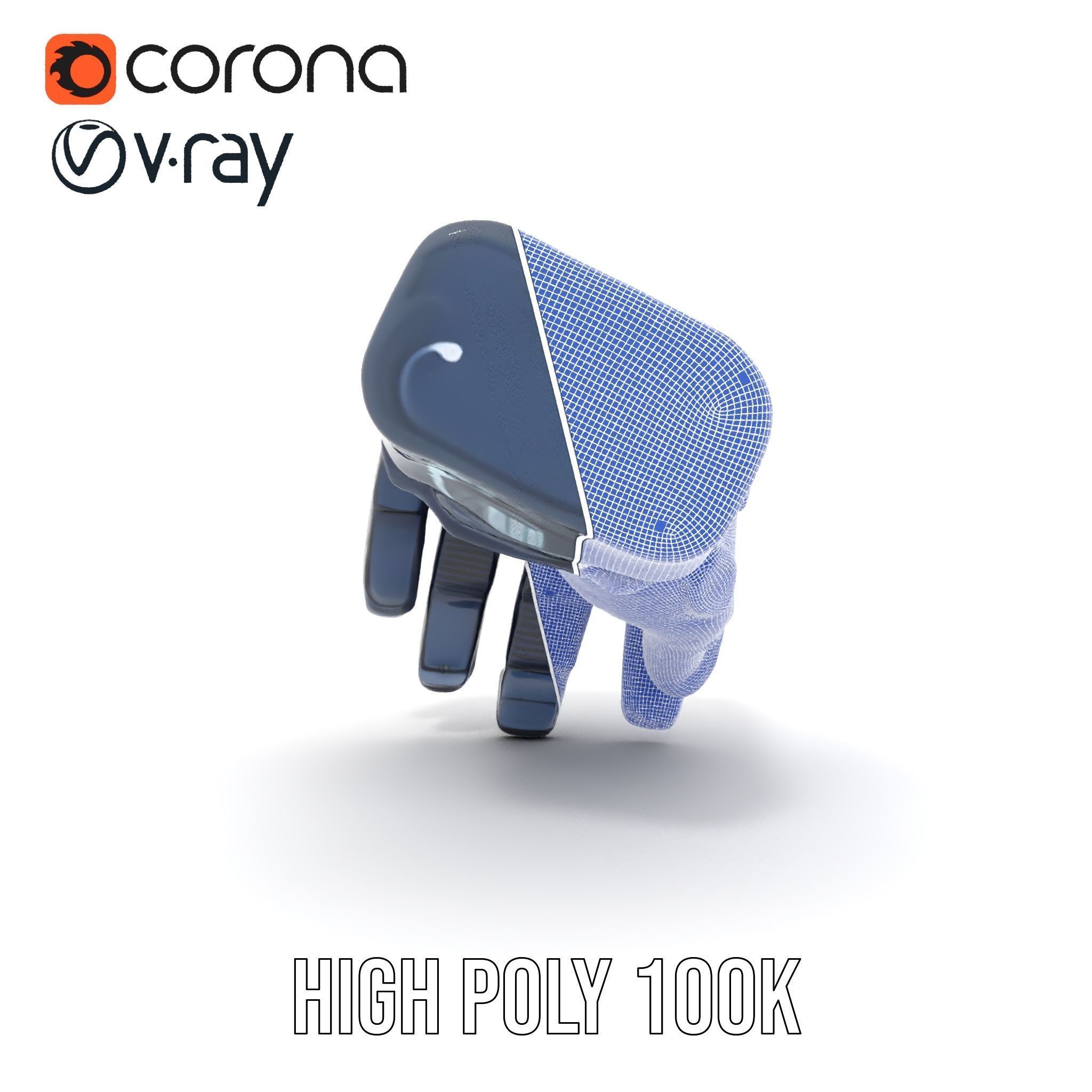 Futuristic Cyber Glove Model Pack Low-poly 3D model_34