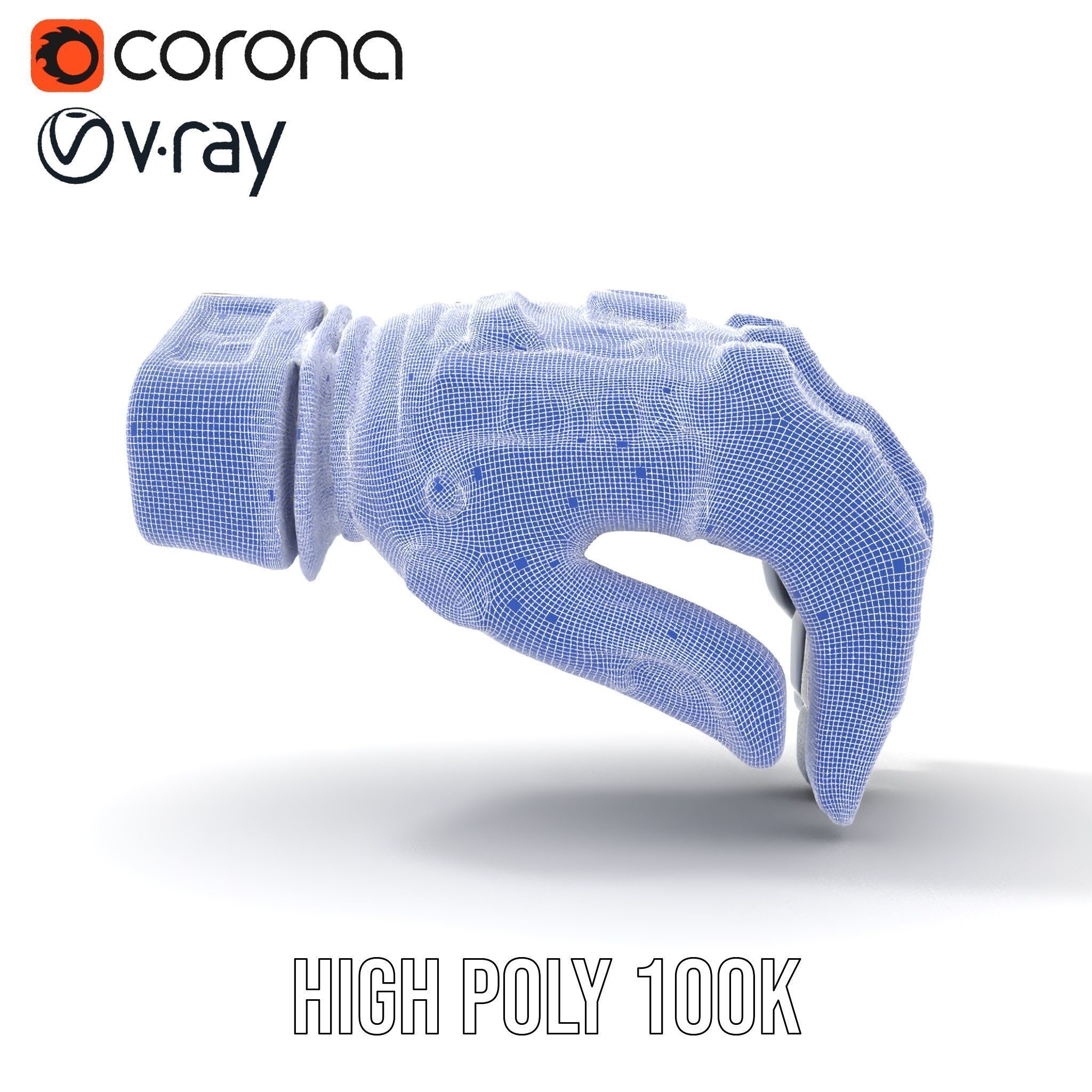 Futuristic Cyber Glove Model Pack Low-poly 3D model_35