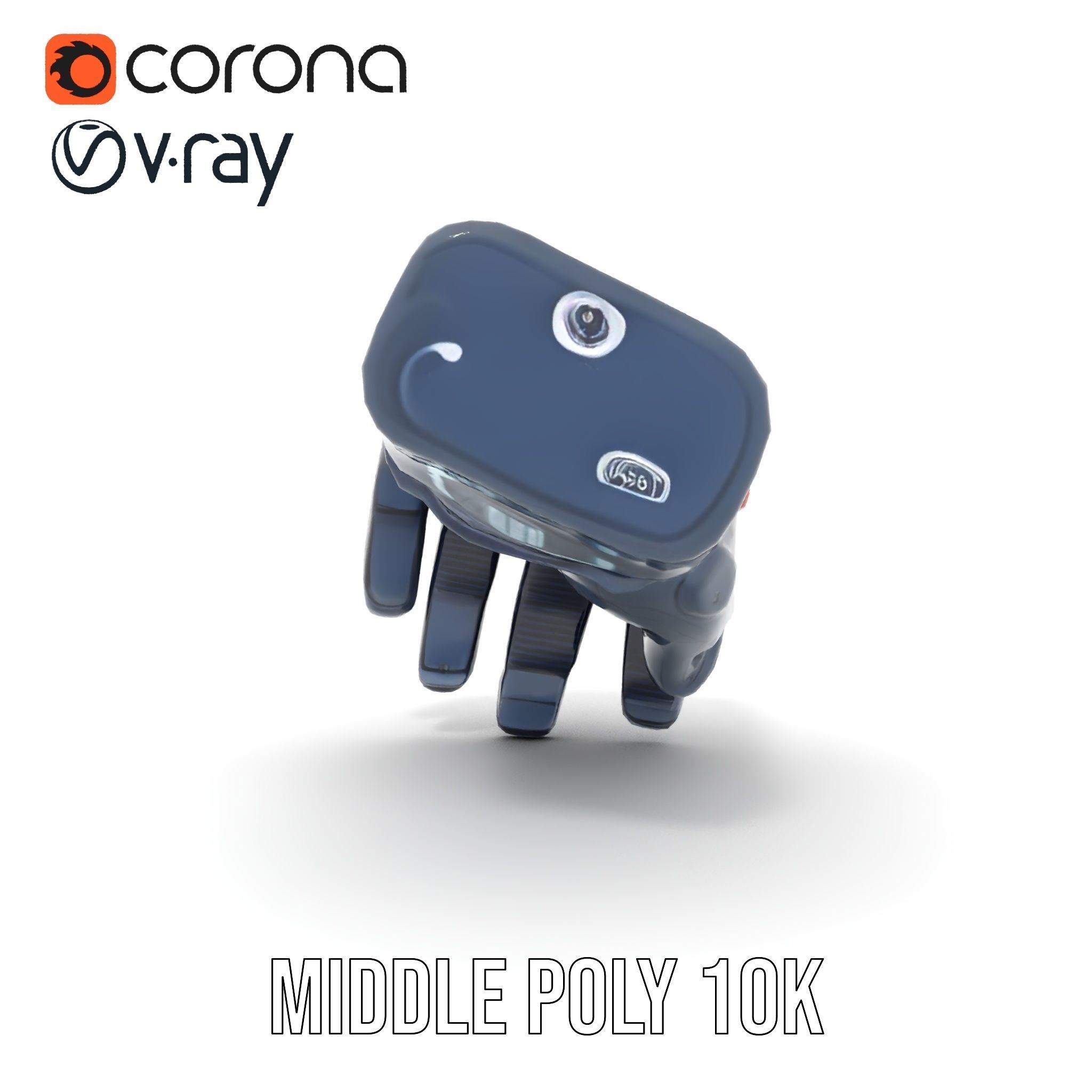 Futuristic Cyber Glove Model Pack Low-poly 3D model_16