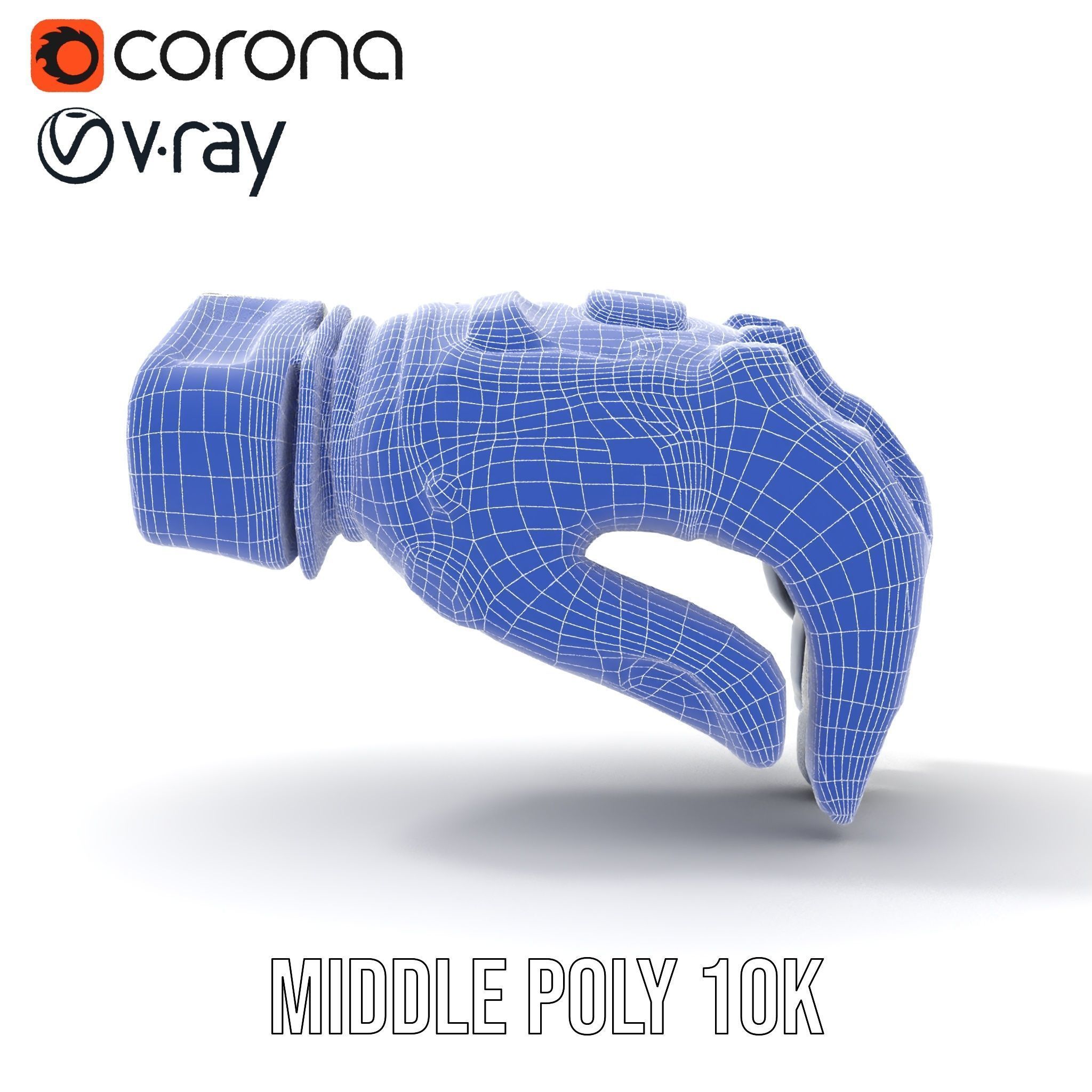 Futuristic Cyber Glove Model Pack Low-poly 3D model_25