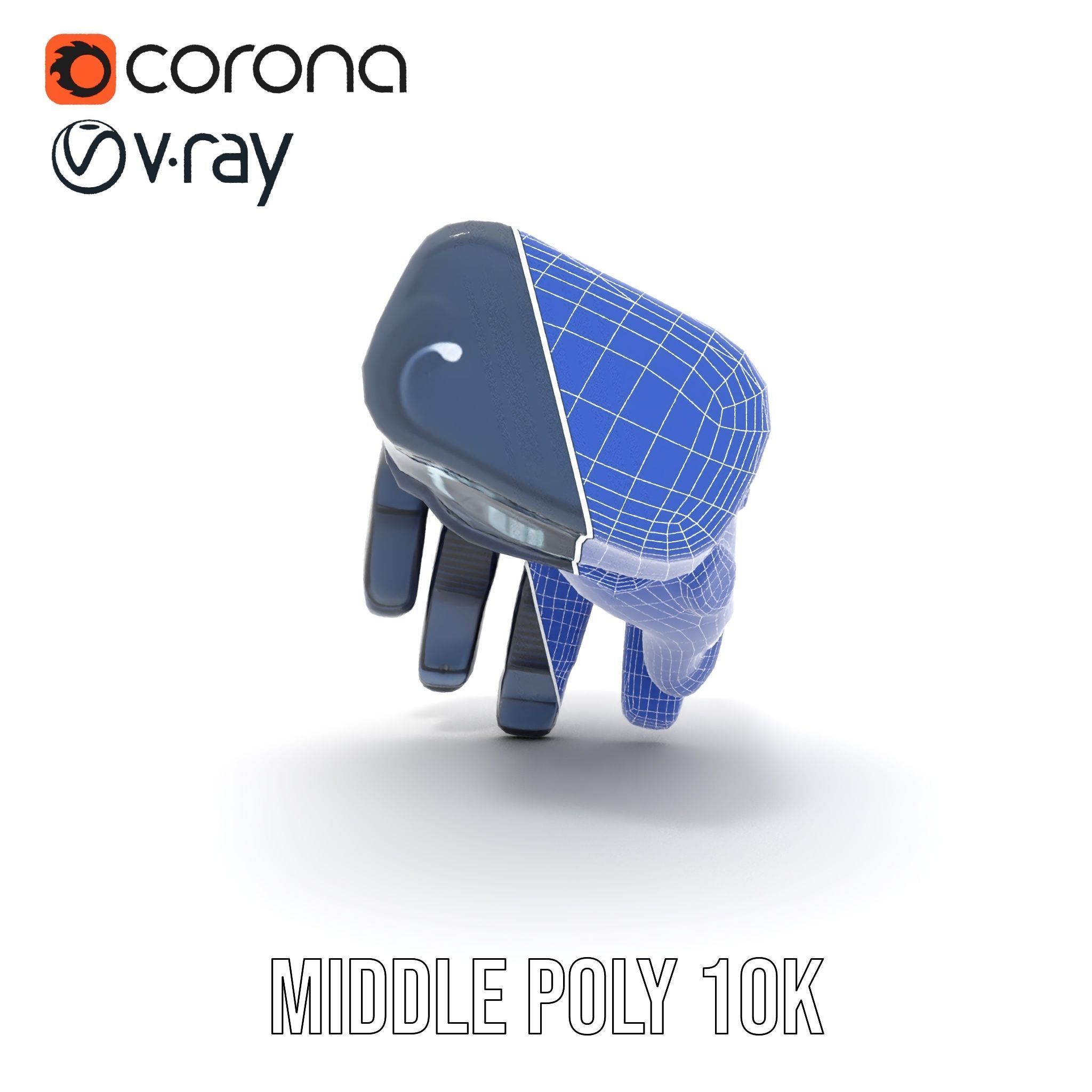 Futuristic Cyber Glove Model Pack Low-poly 3D model_31