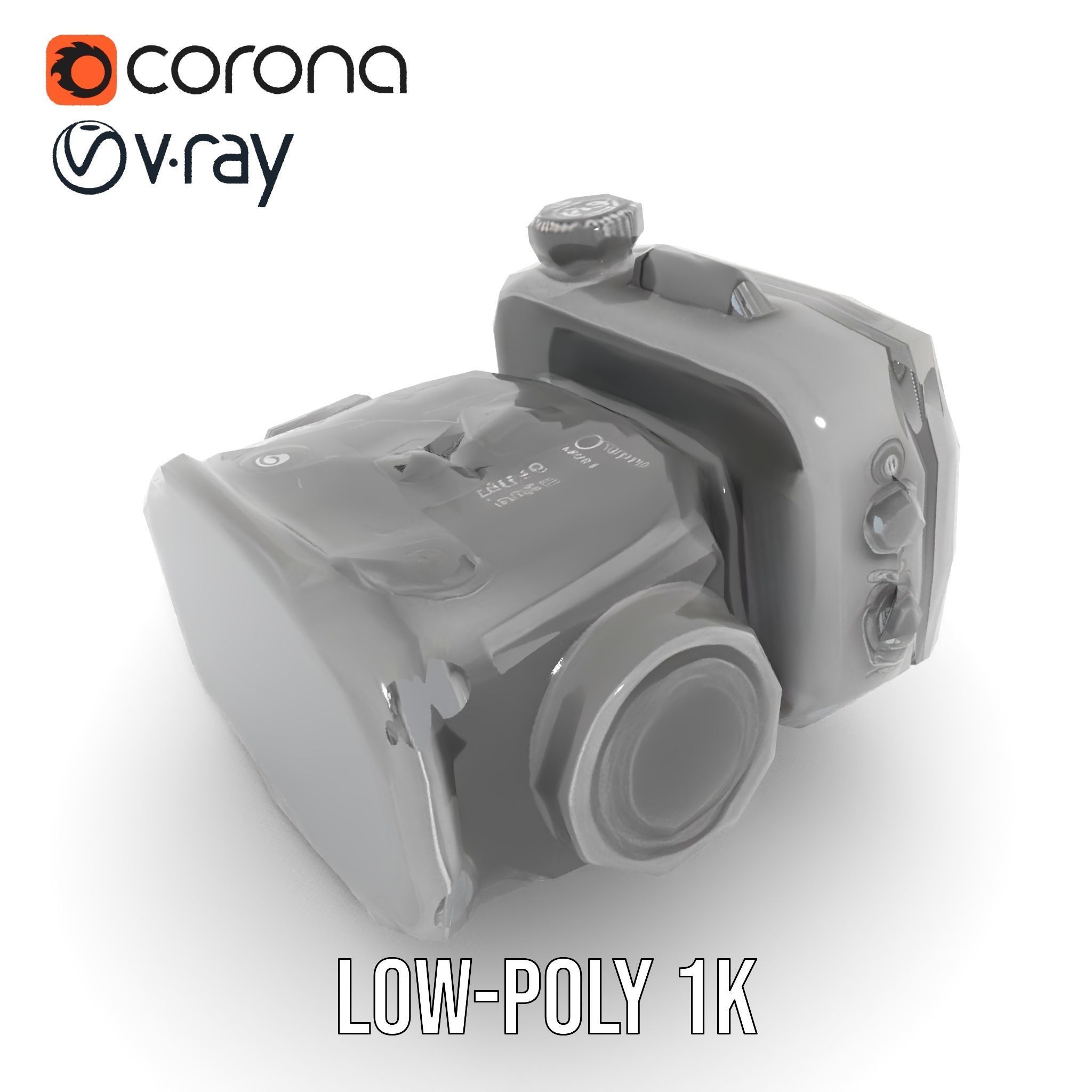 Compact Action Camera Model Pack Low-poly 3D model_10
