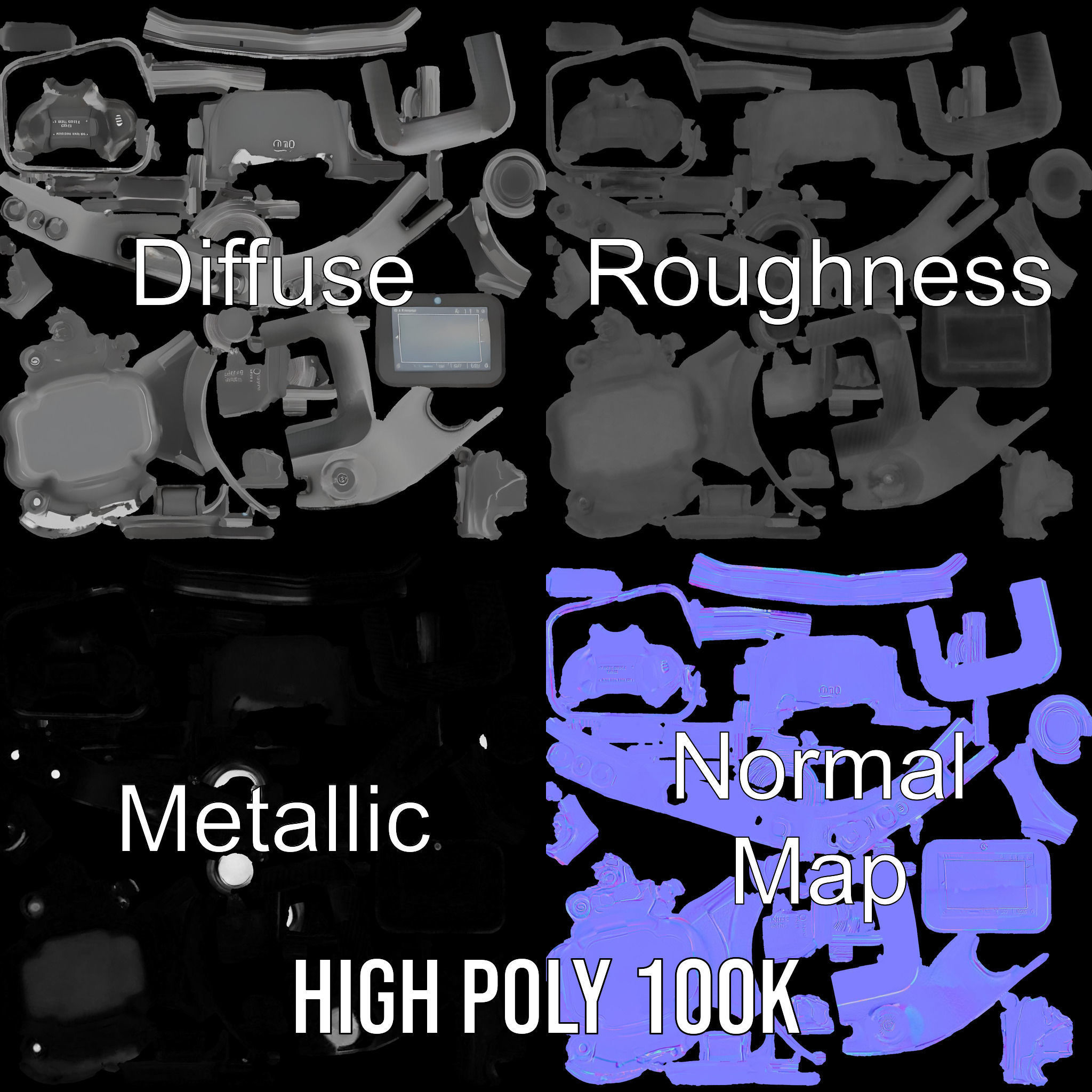 Compact Action Camera Model Pack Low-poly 3D model_4