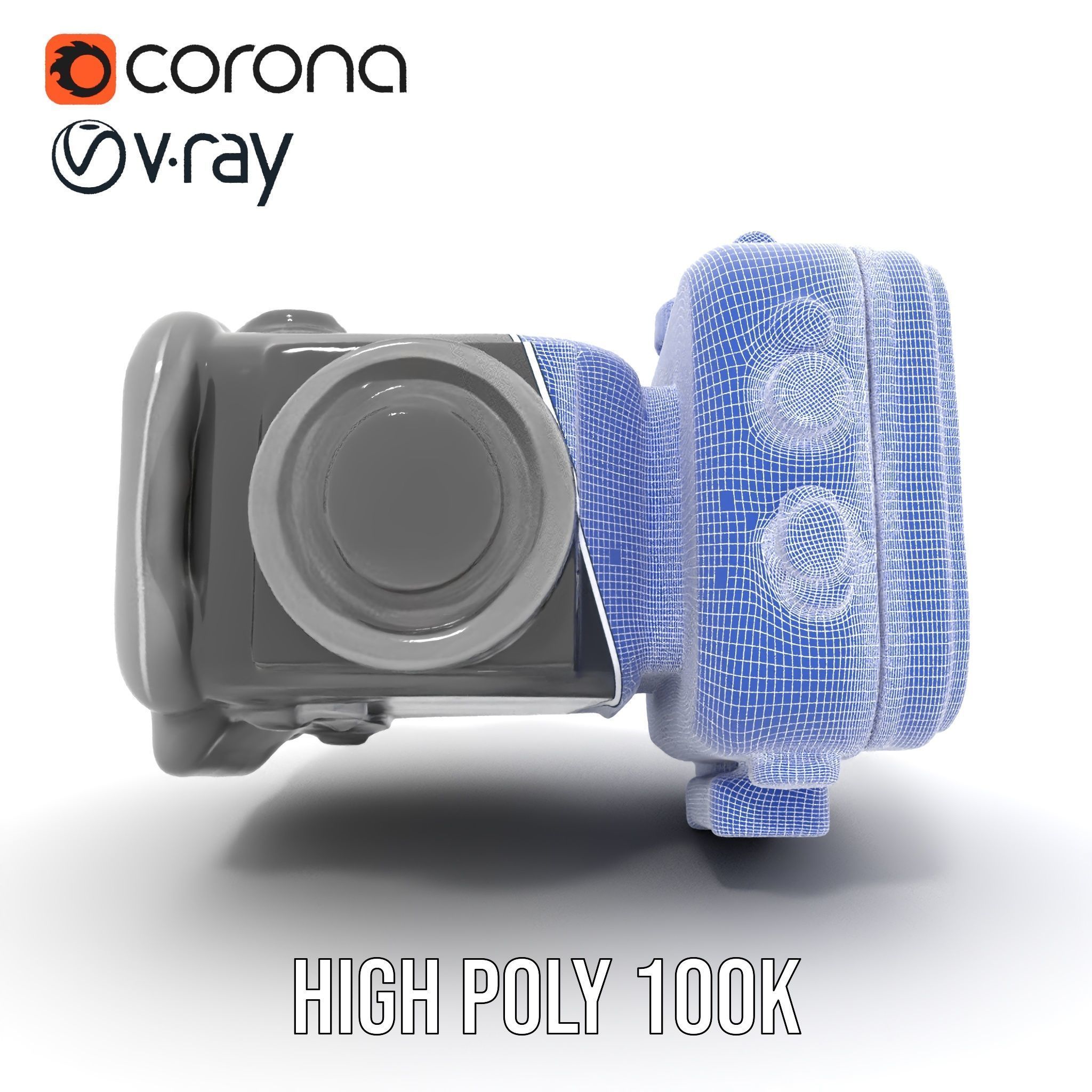 Compact Action Camera Model Pack Low-poly 3D model_35
