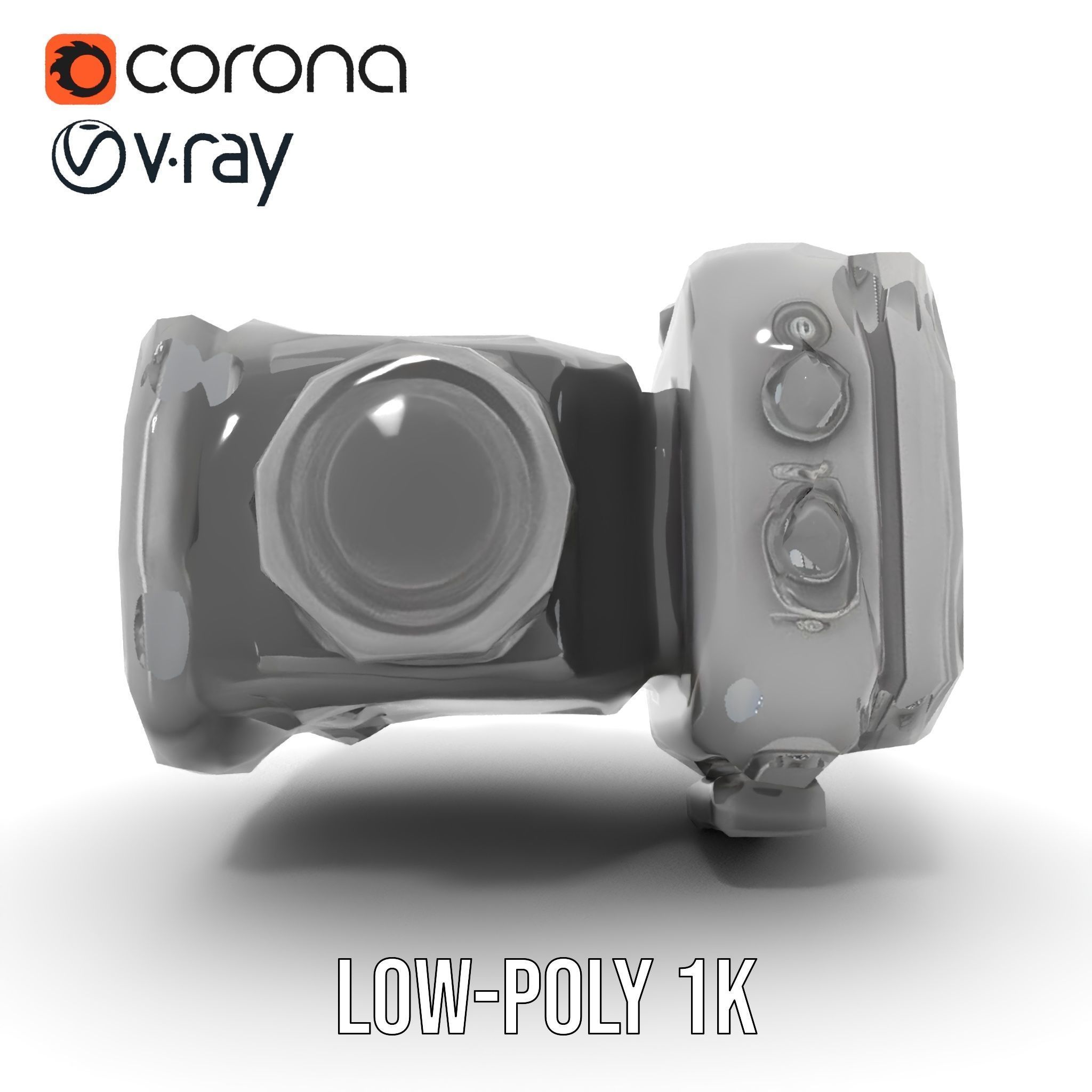 Compact Action Camera Model Pack Low-poly 3D model_13