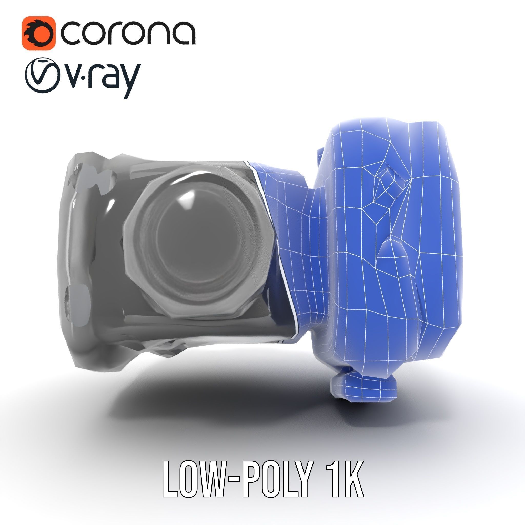 Compact Action Camera Model Pack Low-poly 3D model_23