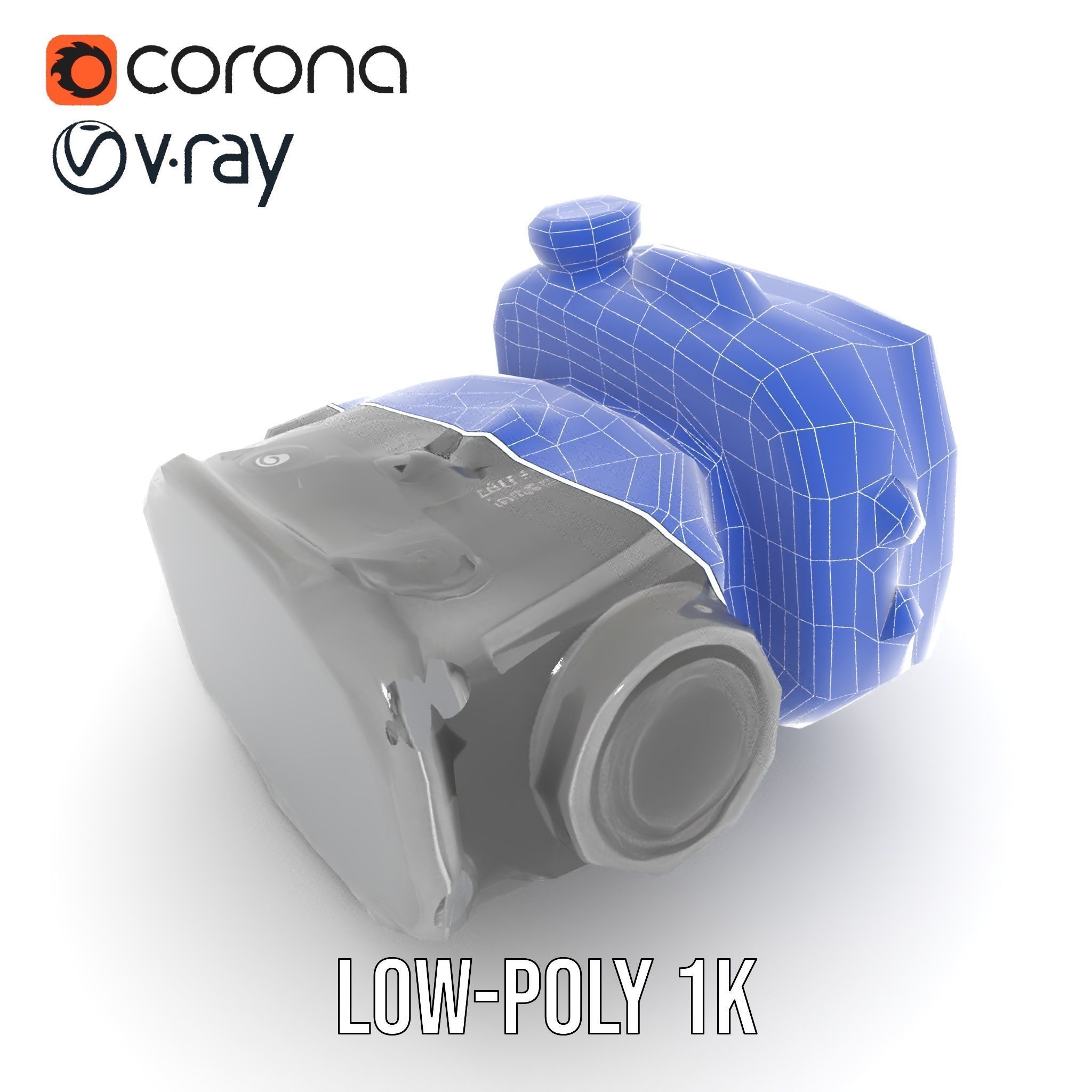 Compact Action Camera Model Pack Low-poly 3D model_31