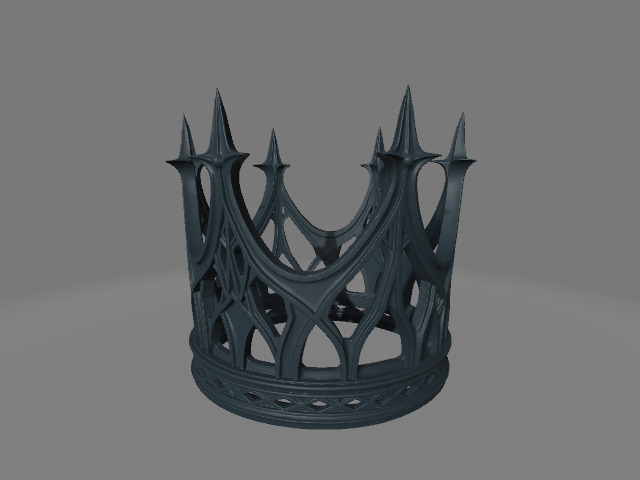 Minimalist Gothic Crown 3D print model_3