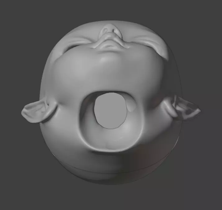 3d digital file kid elf with vertical ears  head for bjd doll  3D print model_4