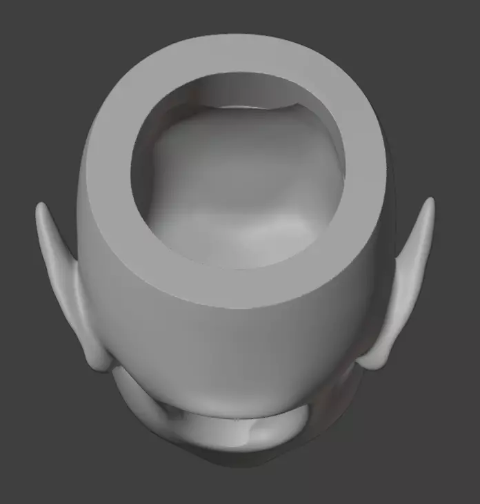 3d digital file kid elf with vertical ears  head for bjd doll  3D print model_5