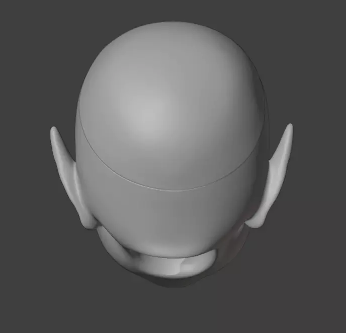 3d digital file kid elf with vertical ears  head for bjd doll  3D print model_3