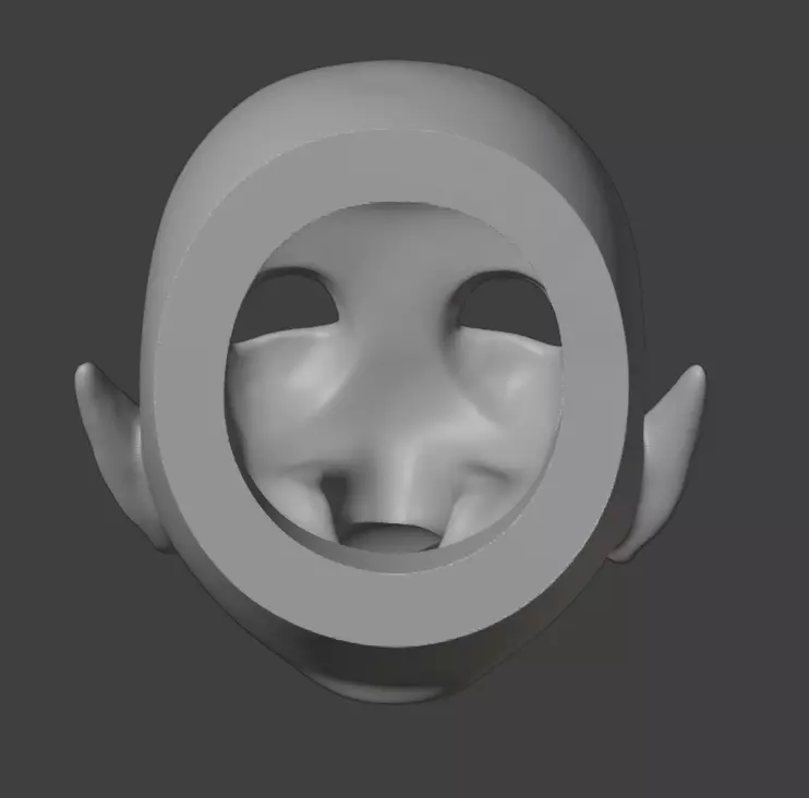 3d digital file kid elf with vertical ears  head for bjd doll  3D print model_6