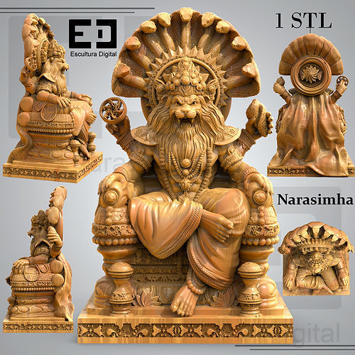 Narasinha sacred throne 3D print model