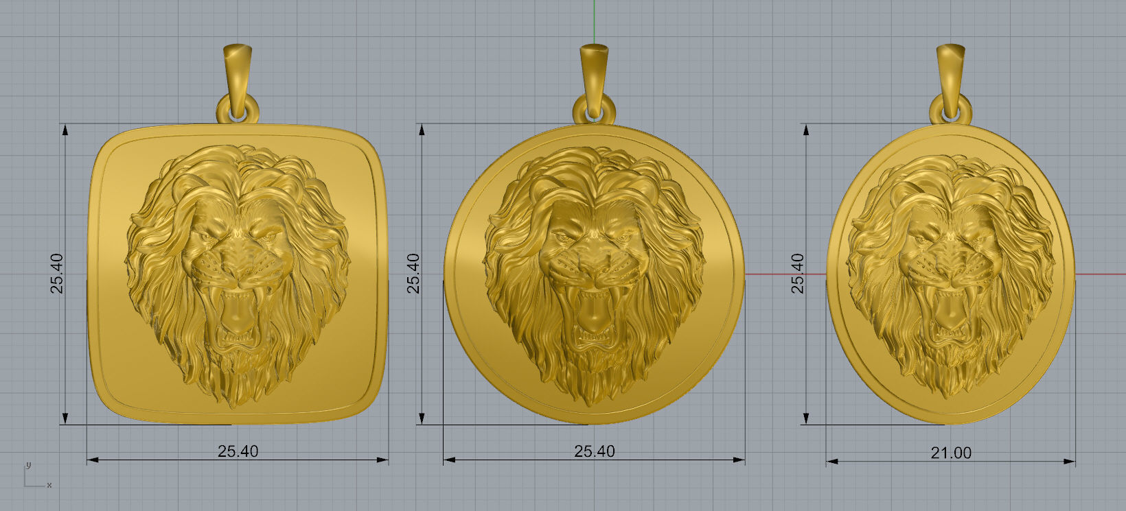 Lion Pendant 2 3D print model_7