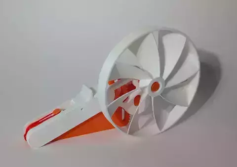 Squeeze Powered Flywheel Fan
