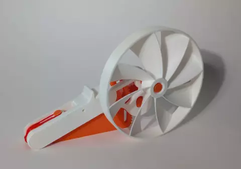 Squeeze Powered Flywheel Fan 3D print model_0