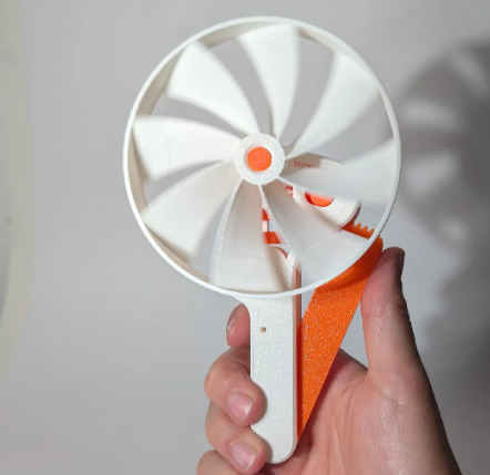 Squeeze Powered Flywheel Fan 3D print model_3
