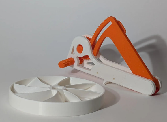 Squeeze Powered Flywheel Fan 3D print model_2