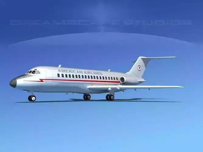 Douglas DC-9-15 American Airlines 3D model