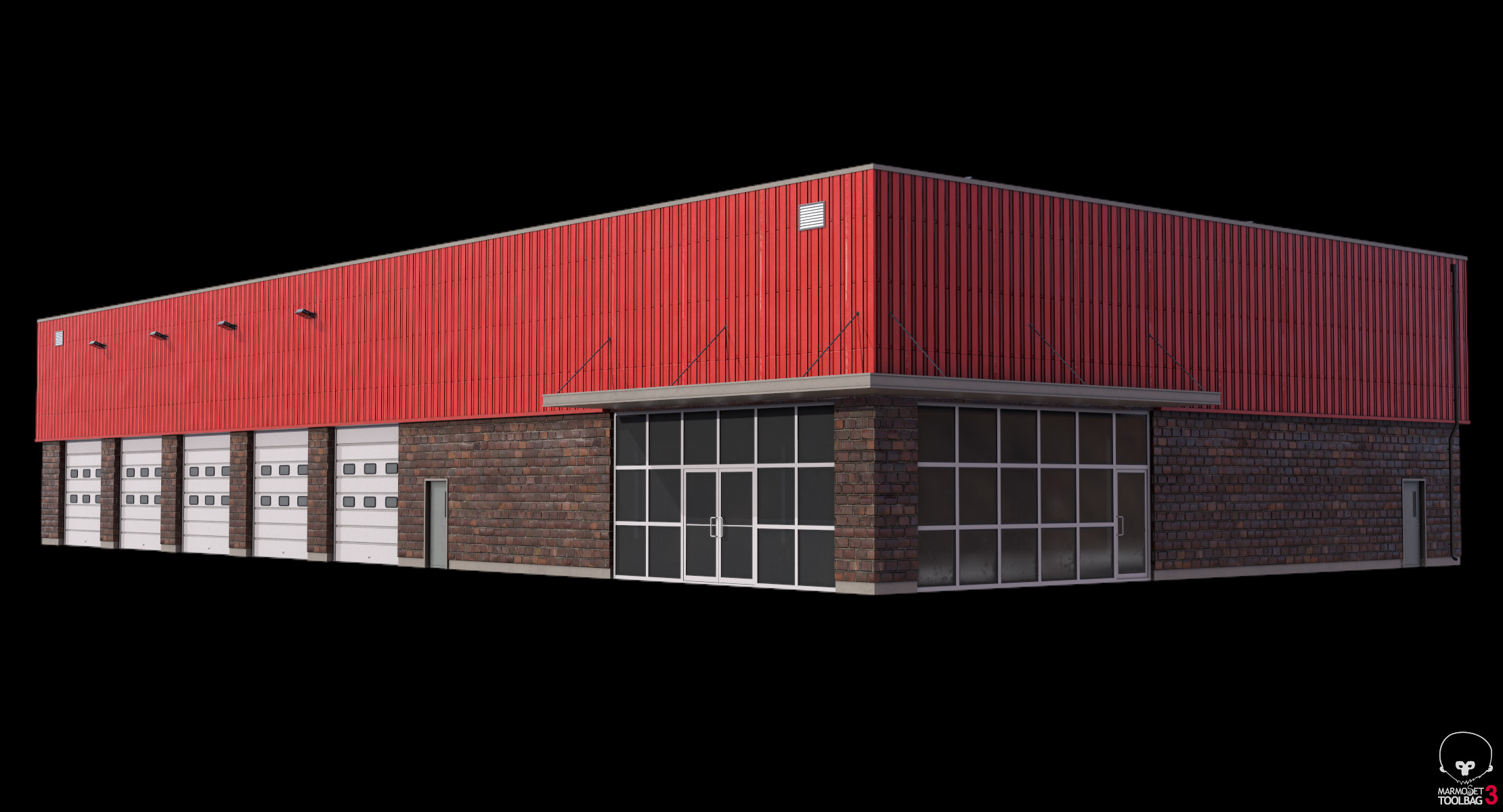 Industrial Building 16 Low-poly 3D model_14