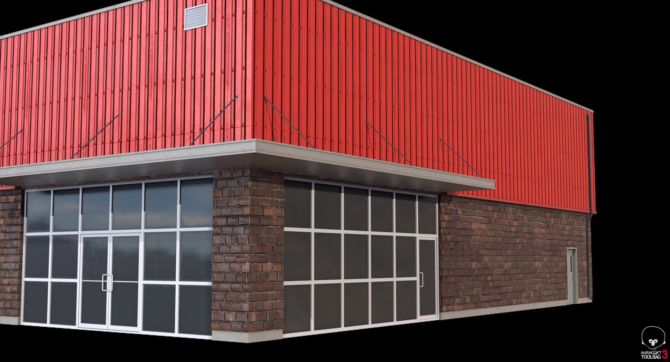 Industrial Building 16 Low-poly 3D model_17