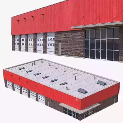 Industrial Building 16 Low-poly 3D model