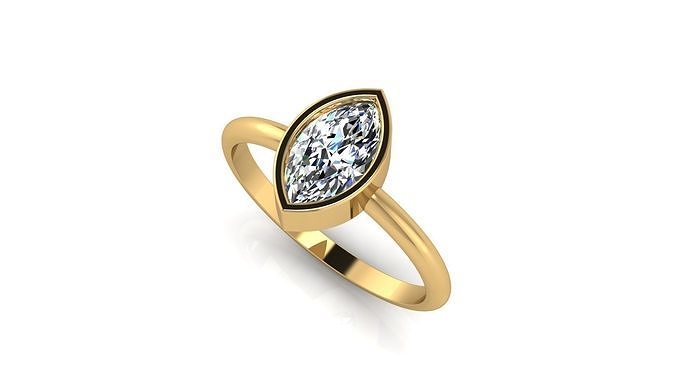 Marquise Ring 3D print model