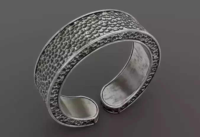 Hammered ring silver gold printable 3d jewelry model