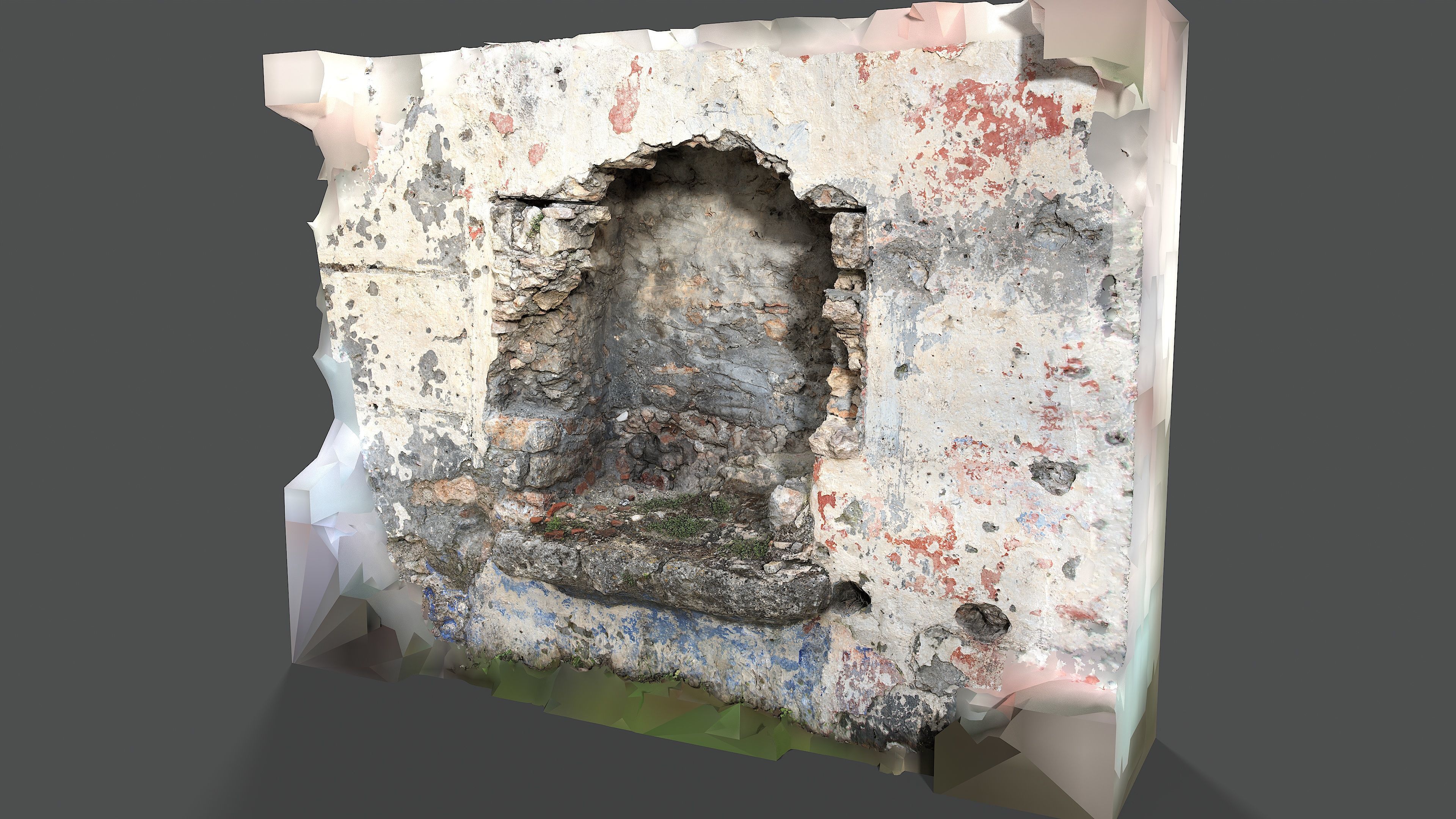 Abandoned House Ruined Part Scan - Fireplace 01 3D model_6