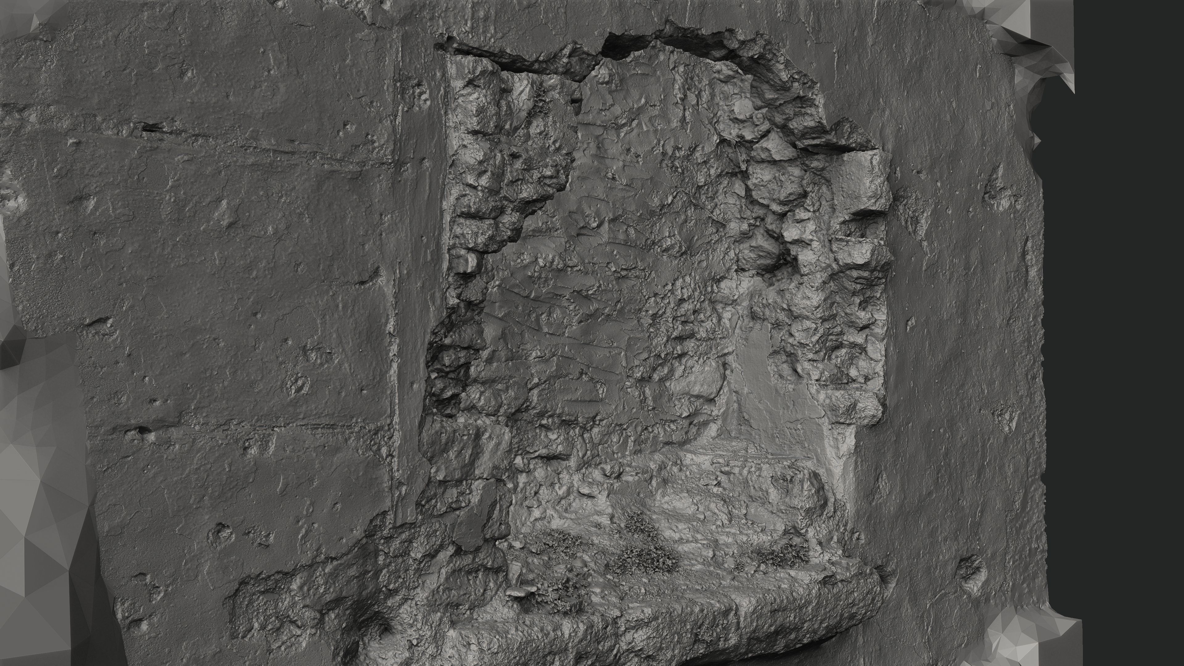 Abandoned House Ruined Part Scan - Fireplace 01 3D model_13