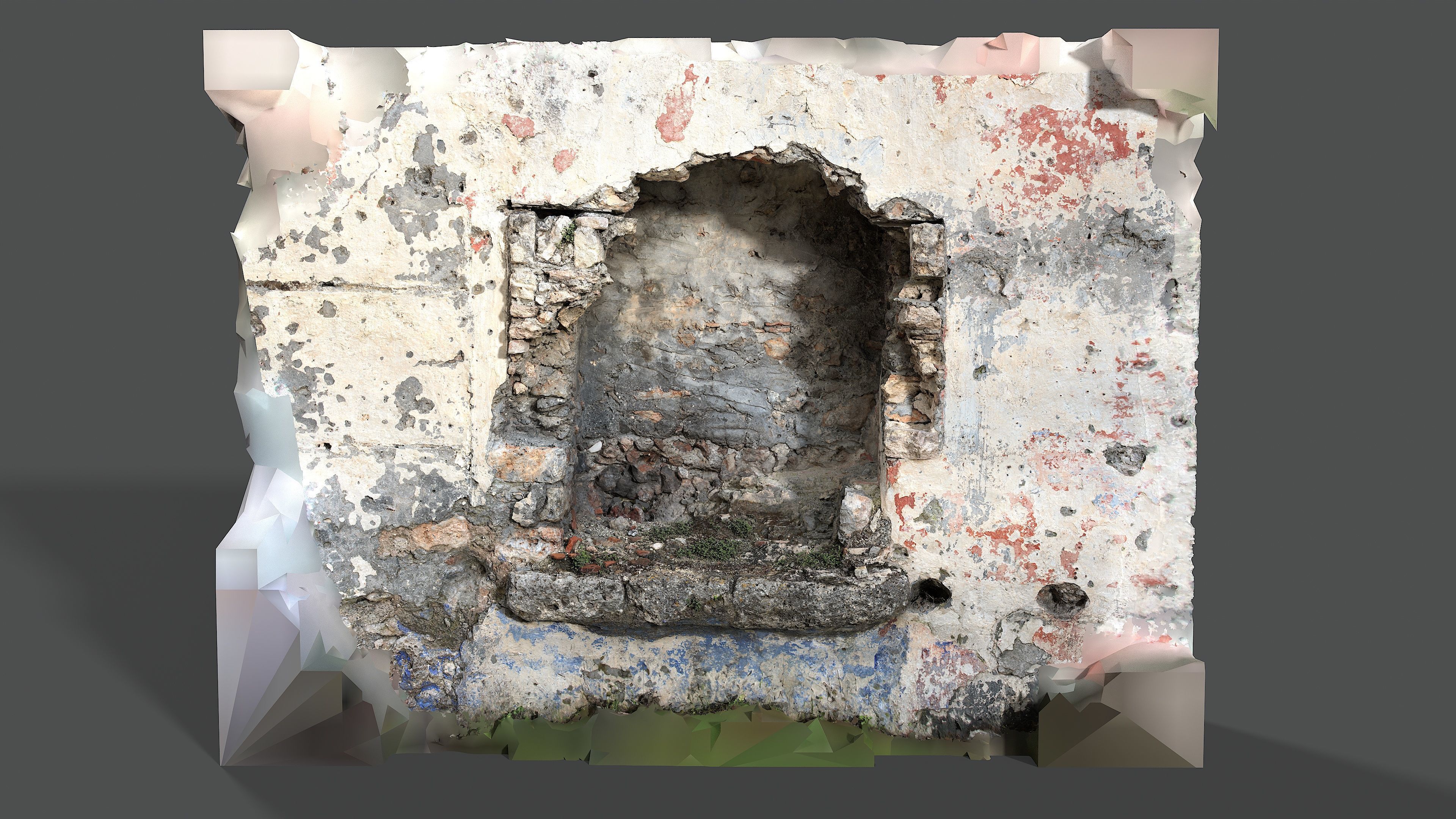 Abandoned House Ruined Part Scan - Fireplace 01 3D model_5