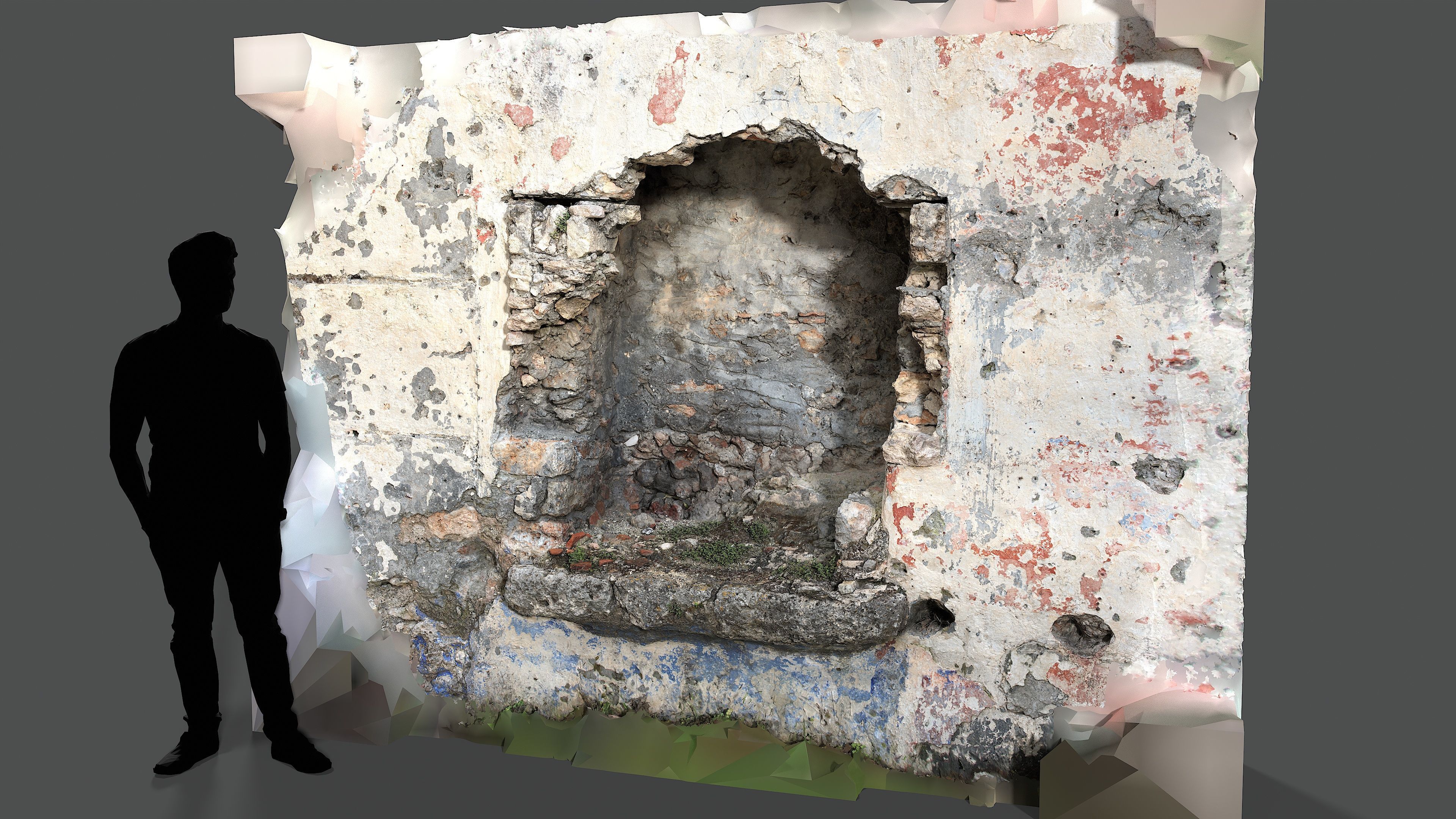 Abandoned House Ruined Part Scan - Fireplace 01 3D model_10