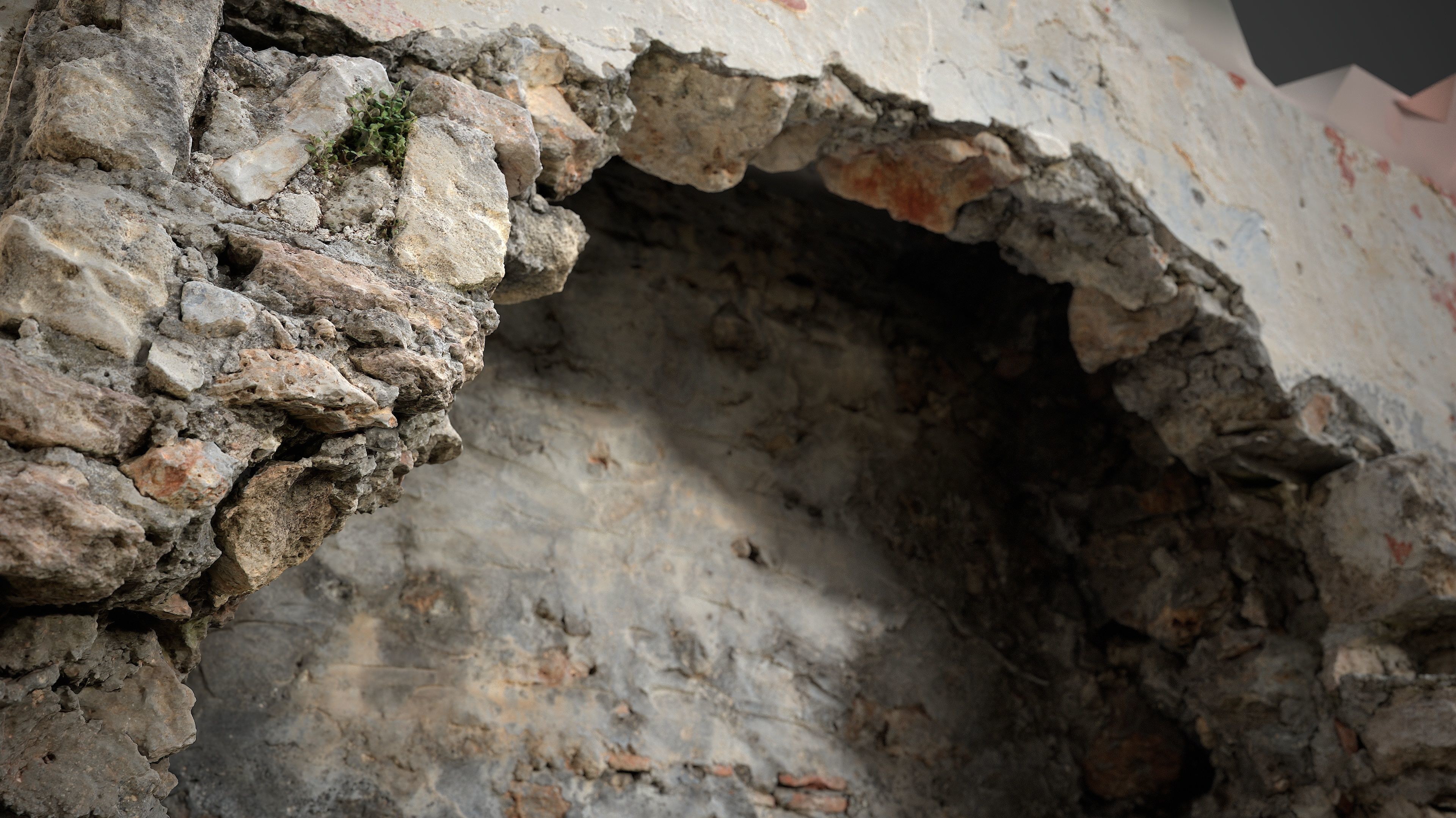 Abandoned House Ruined Part Scan - Fireplace 01 3D model_4