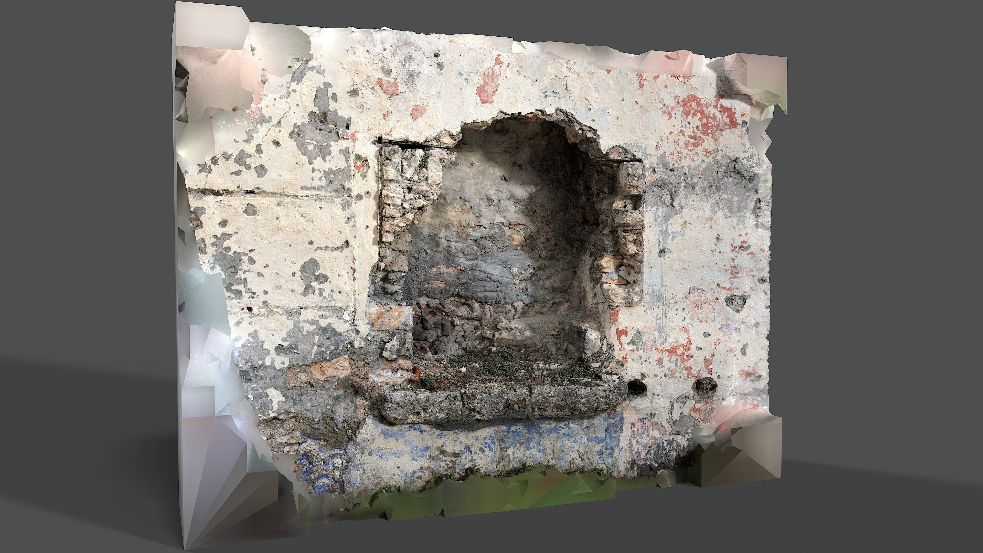 Abandoned House Ruined Part Scan - Fireplace 01 3D model_2