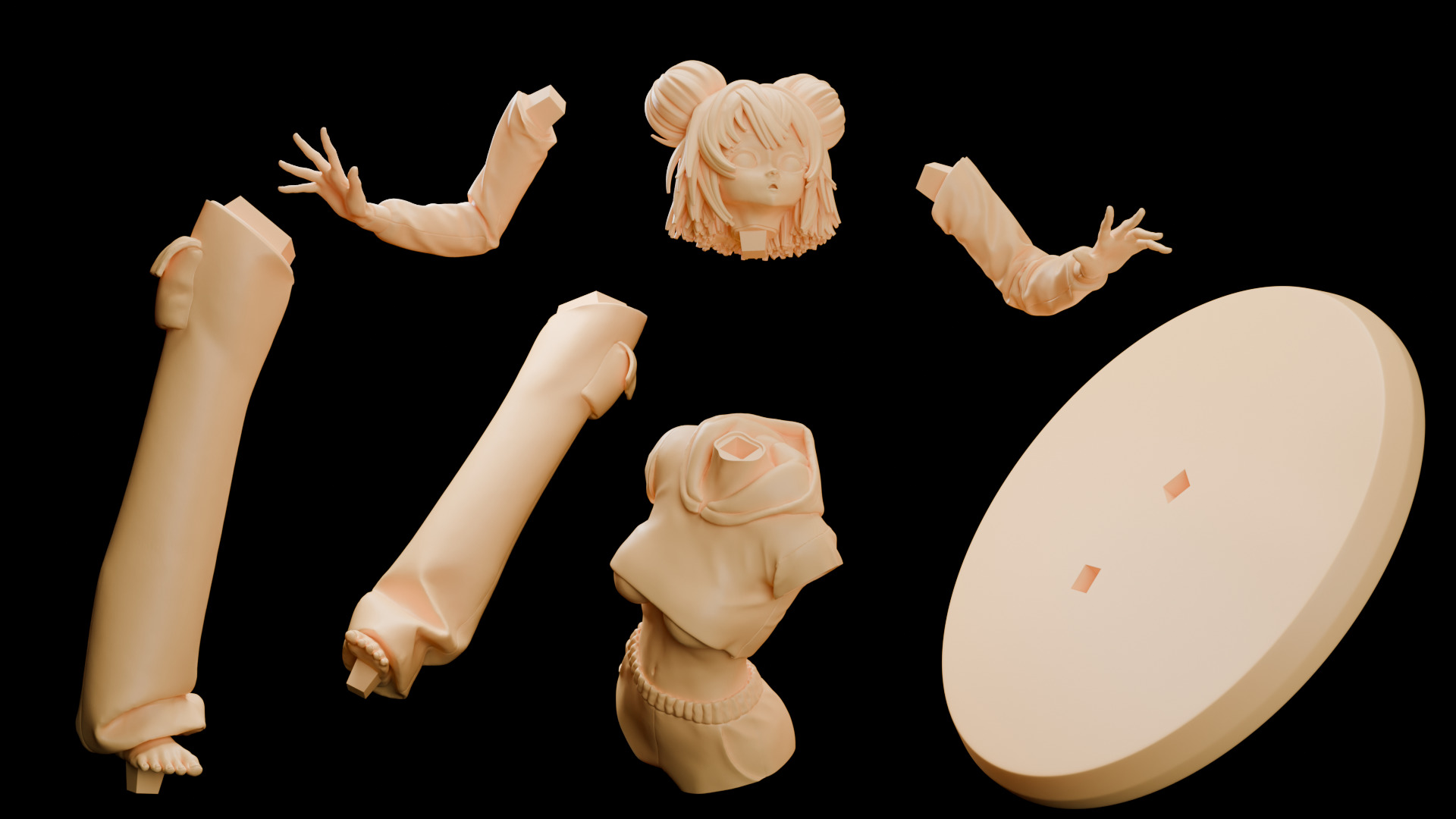 Yen Anime Girl 3D print model_11