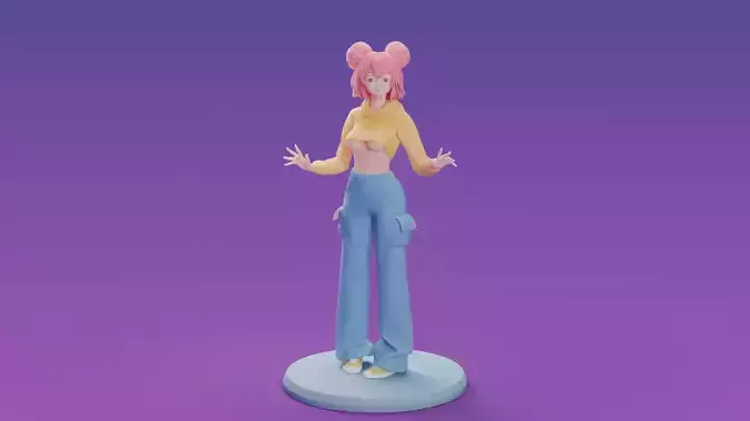 Yen Anime Girl 3D print model
