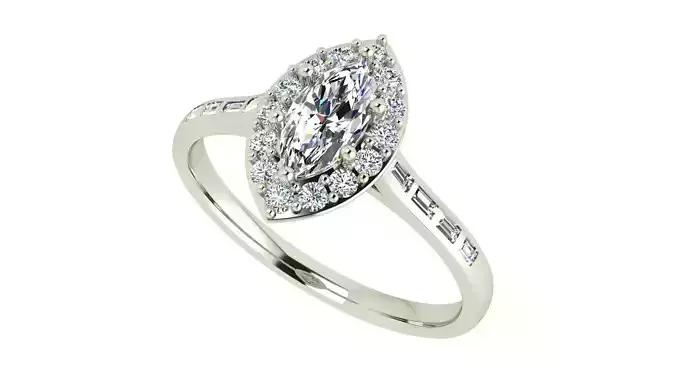 Engagement Ring with Marquise Stone