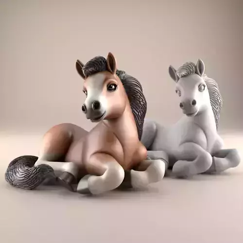 Cute Horse 3D Print STL File Adorable Pony Model 3D print model