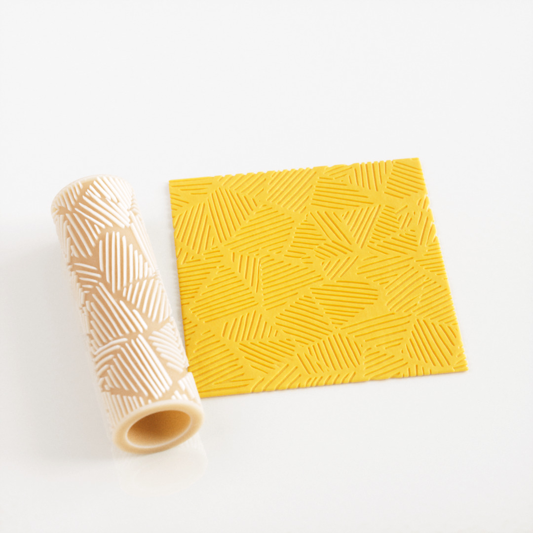 Abstract Triangles Texture Roller 02 3D print model_1