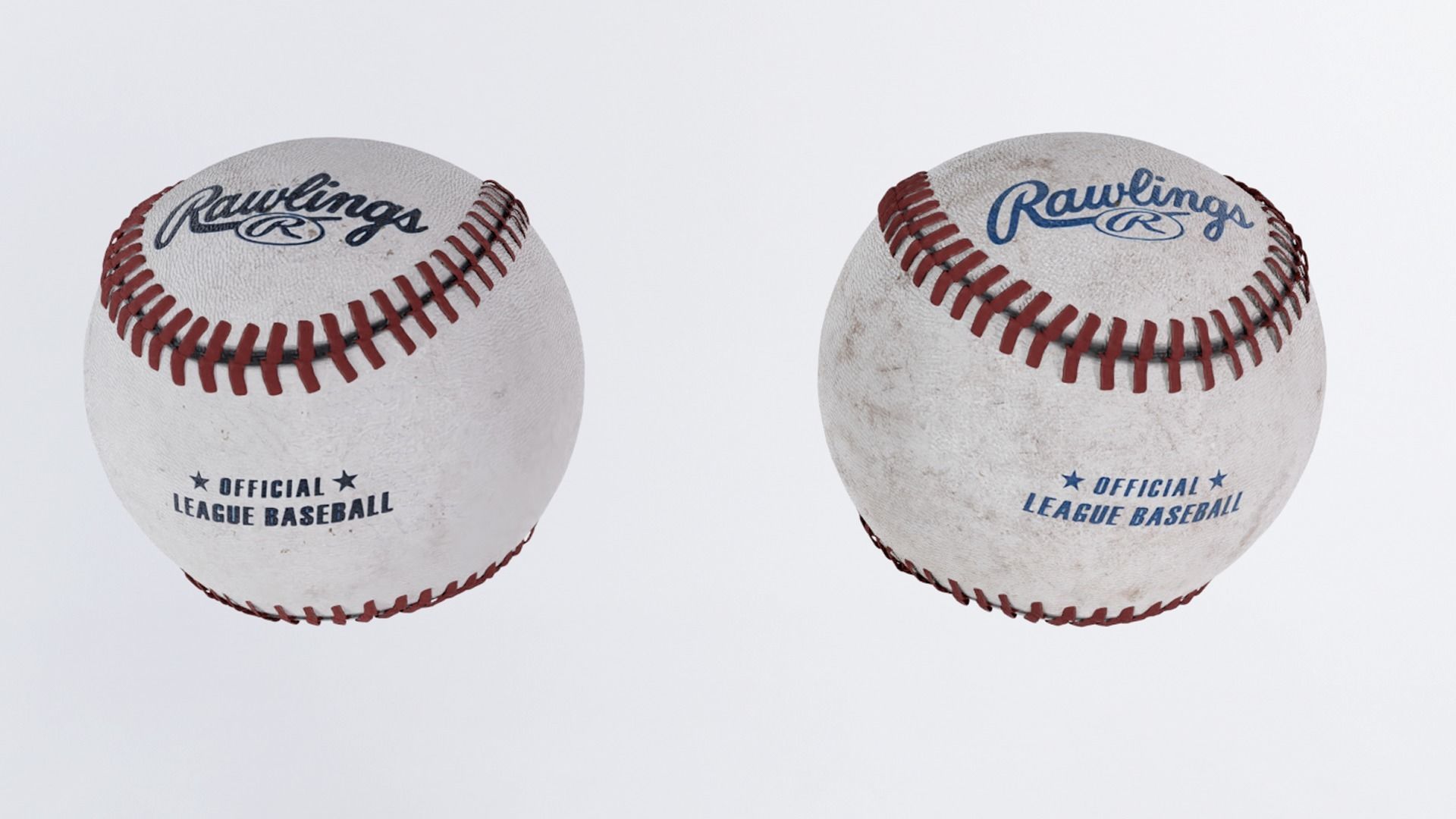 Rawlings  official league baseball Low-poly 3D model_2