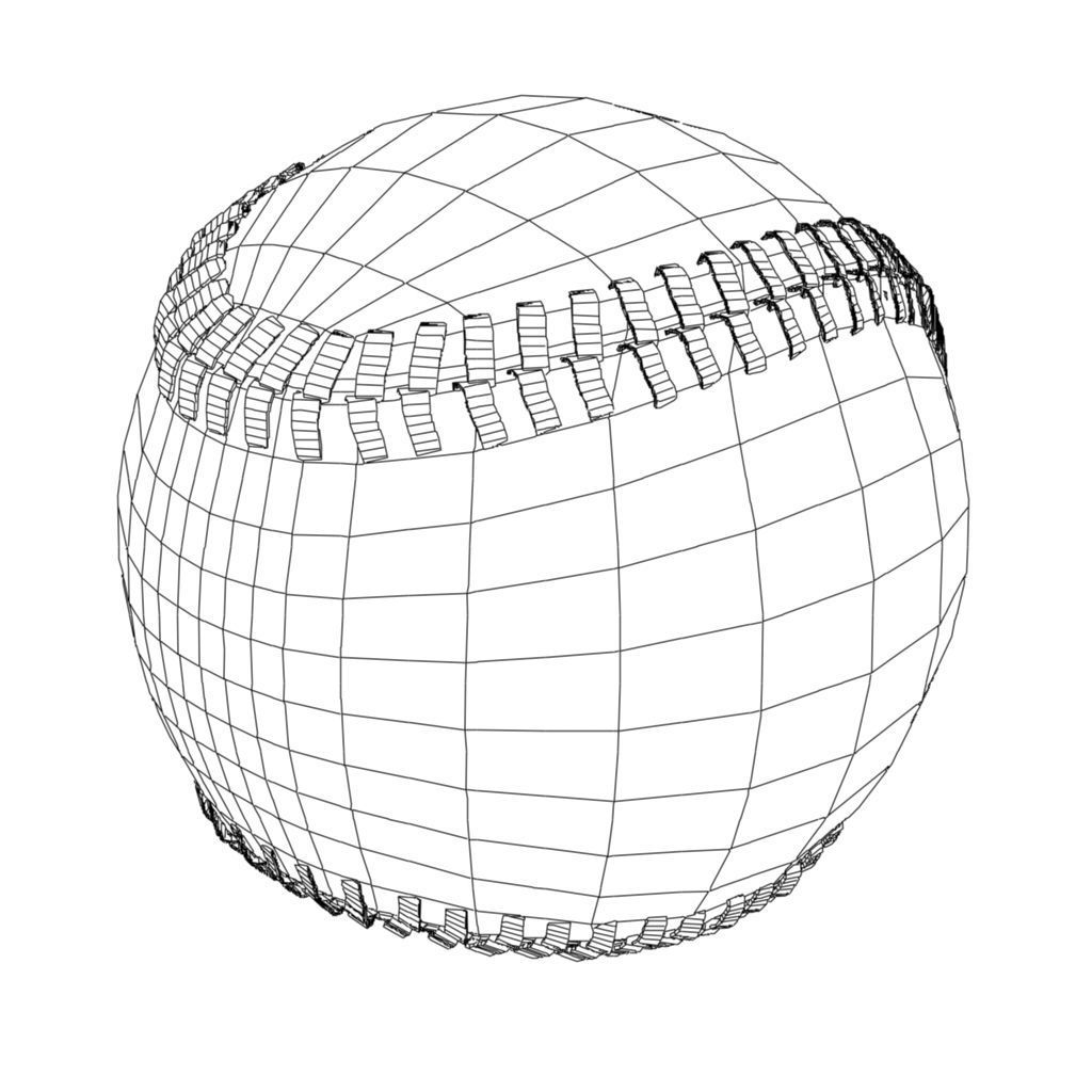 Rawlings  official league baseball Low-poly 3D model_5