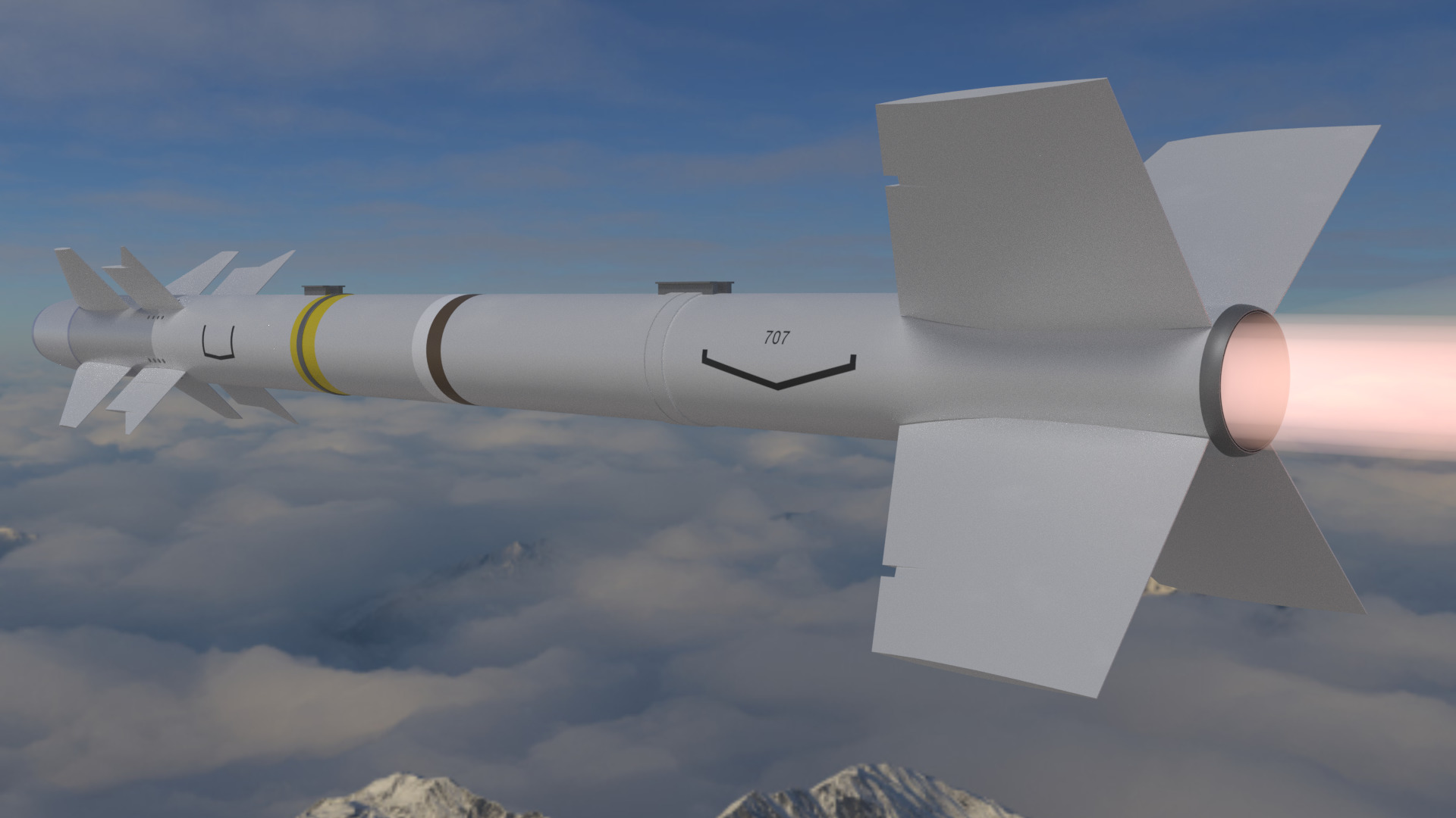 Matra R 550 Magic 1 Infrared Homing short range AA missile 3D model_5