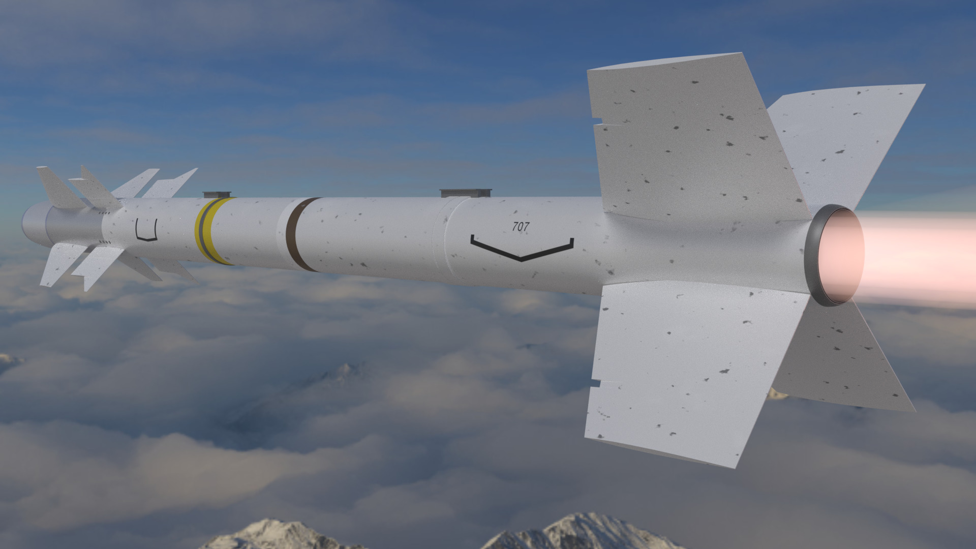 Matra R 550 Magic 1 Infrared Homing short range AA missile 3D model_6