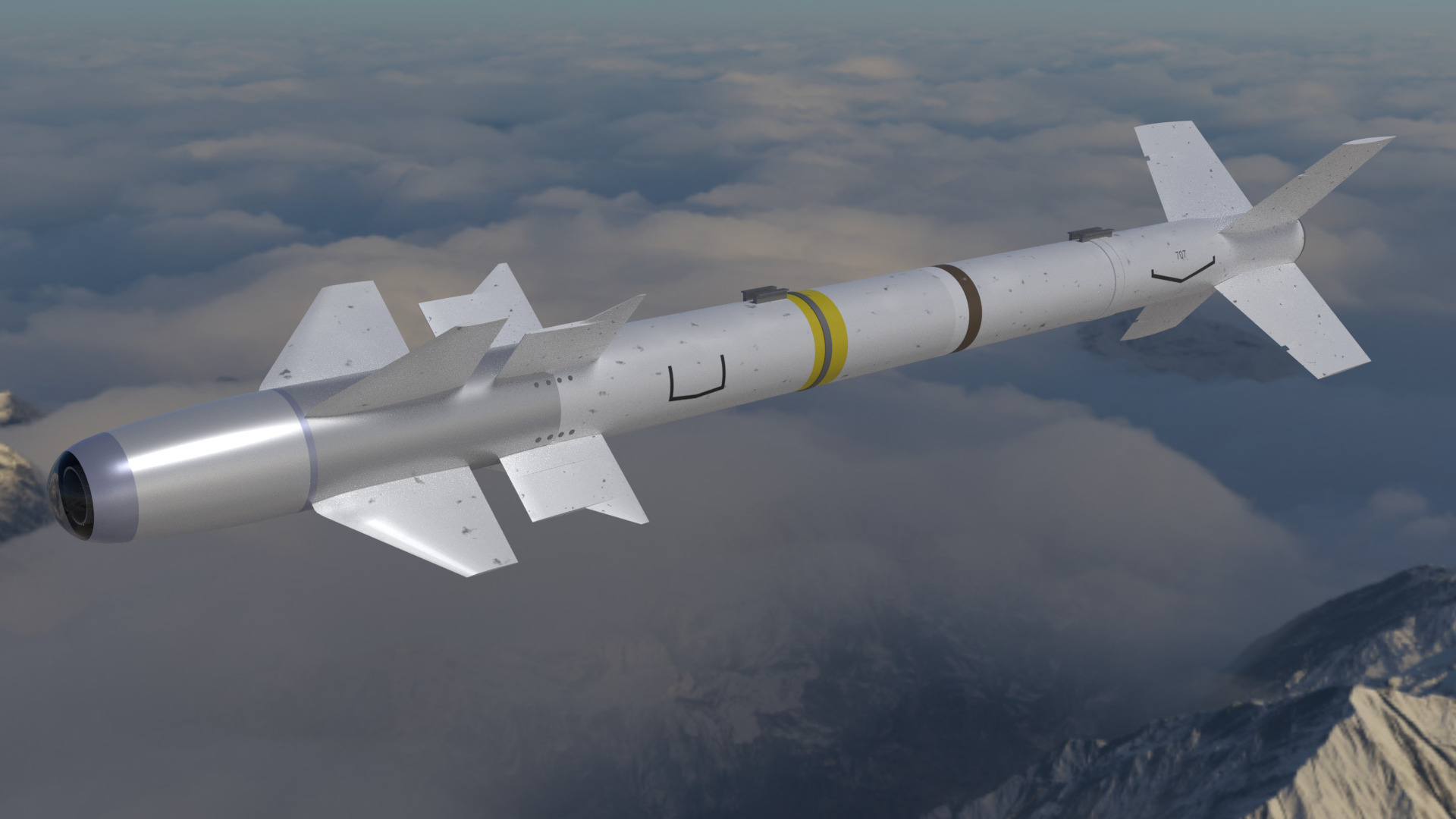 Matra R 550 Magic 1 Infrared Homing short range AA missile 3D model_1