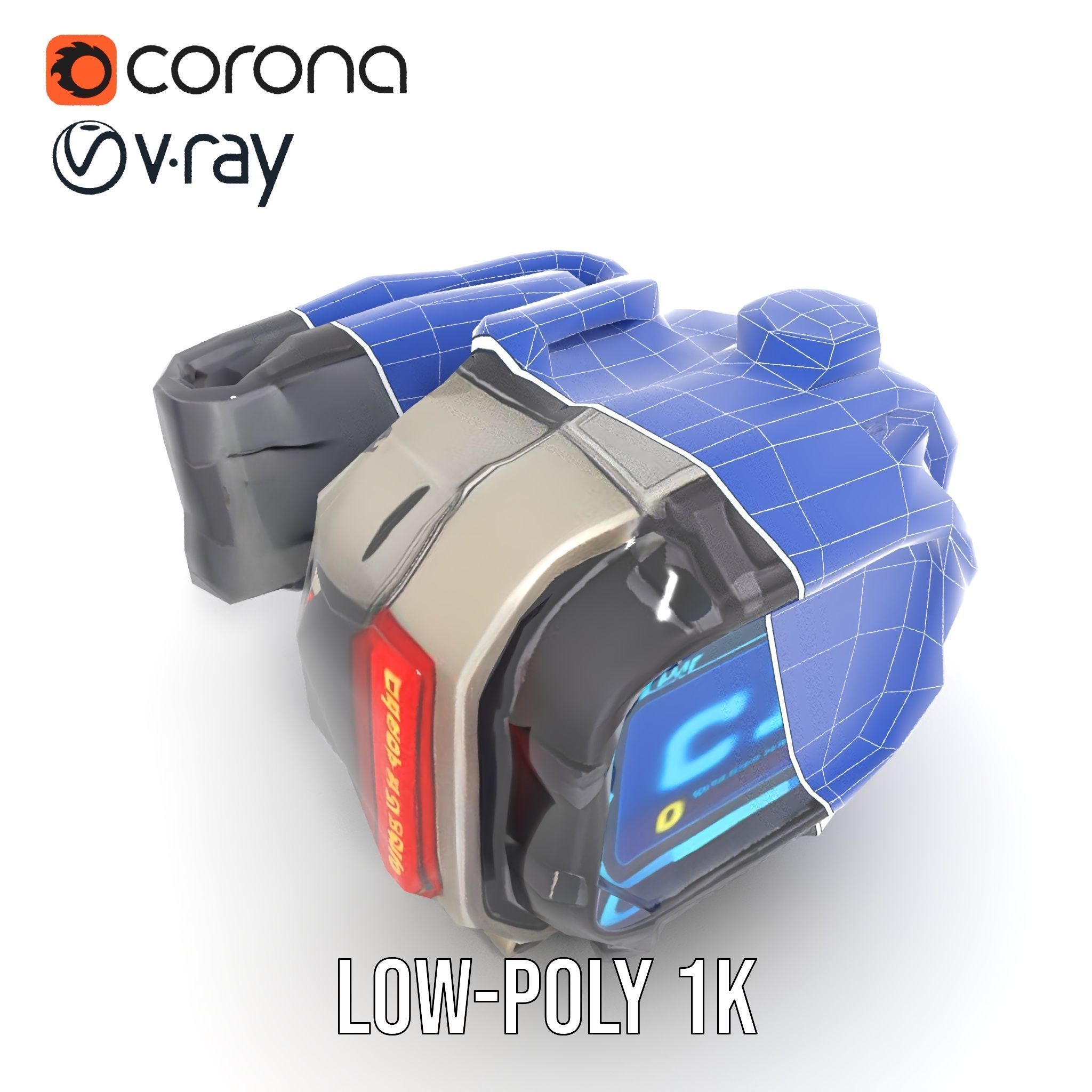 Futuristic Digital Watch Model Pack Low-poly 3D model_15