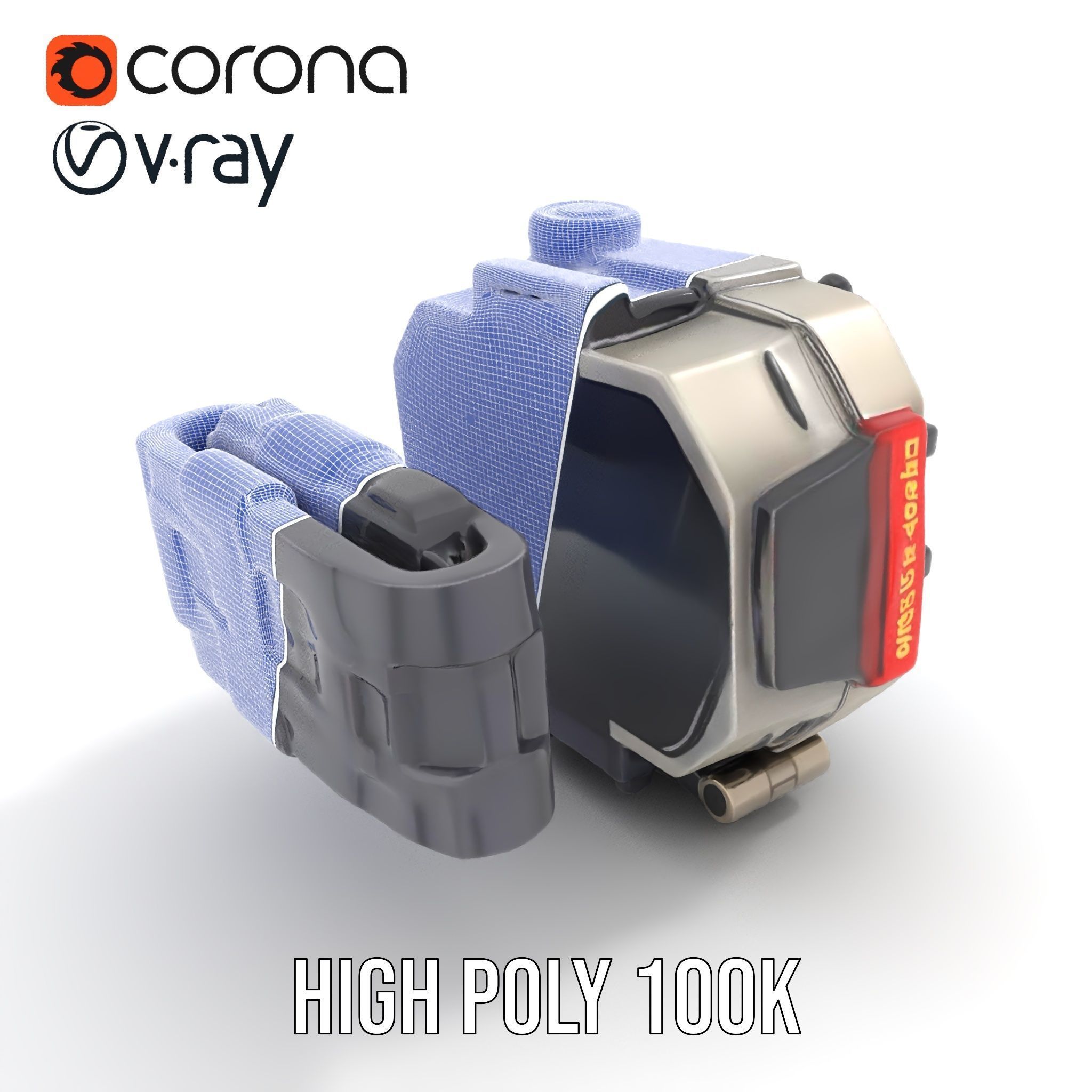 Futuristic Digital Watch Model Pack Low-poly 3D model_35