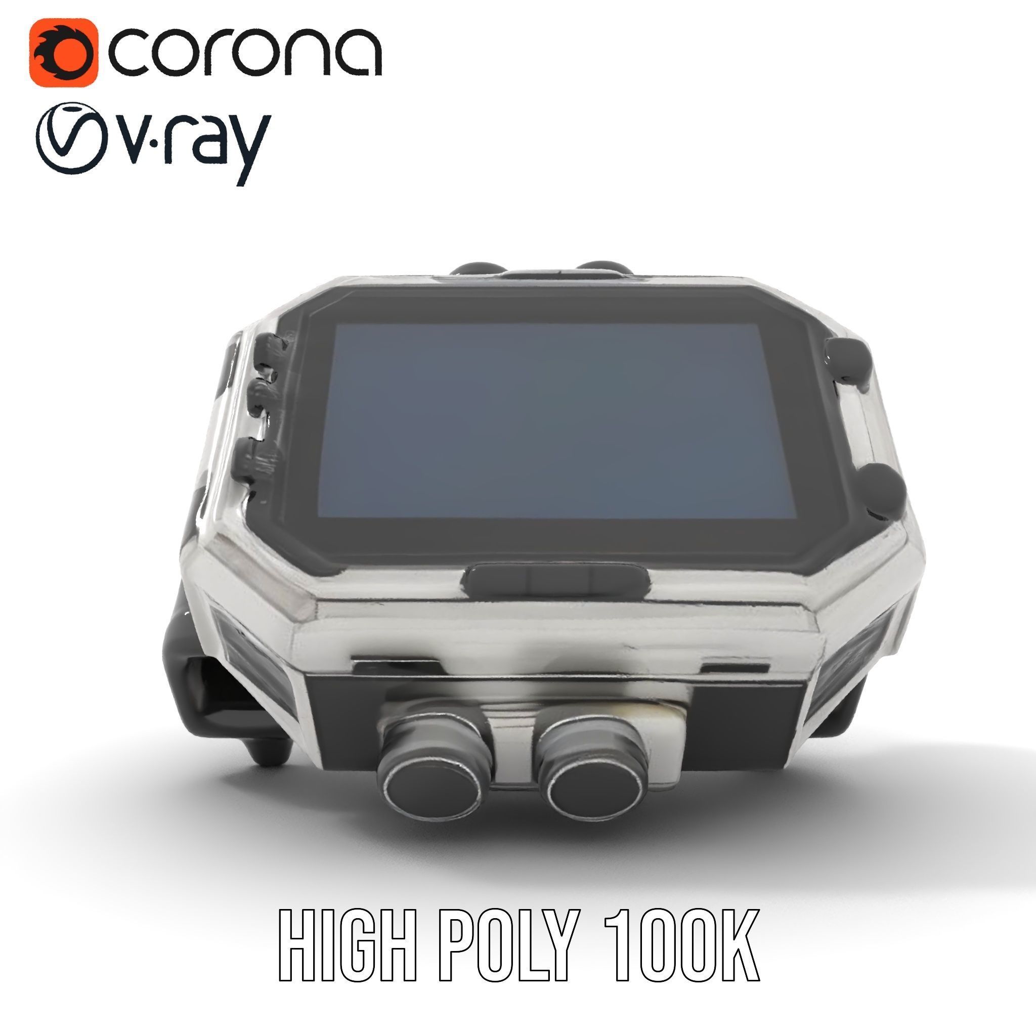 Futuristic Digital Watch model pack Low-poly 3D model_22